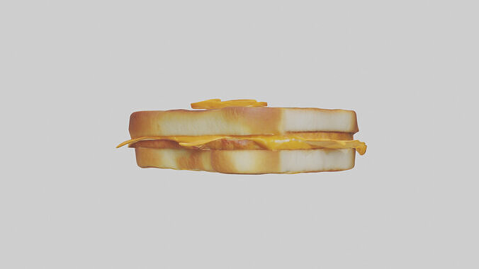 Grilled cheese sandwich model Low-poly 3D model 3
