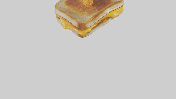 Grilled cheese sandwich model Low-poly 3D model 7