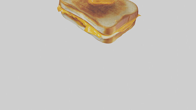 Grilled cheese sandwich model Low-poly 3D model 6