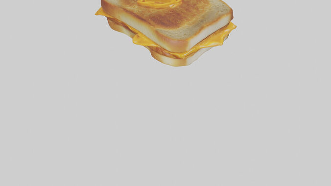Grilled cheese sandwich model Low-poly 3D model 5