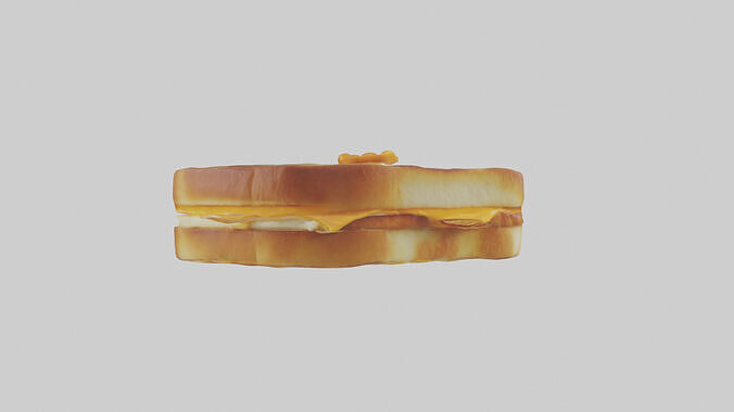 Grilled cheese sandwich model Low-poly 3D model 2