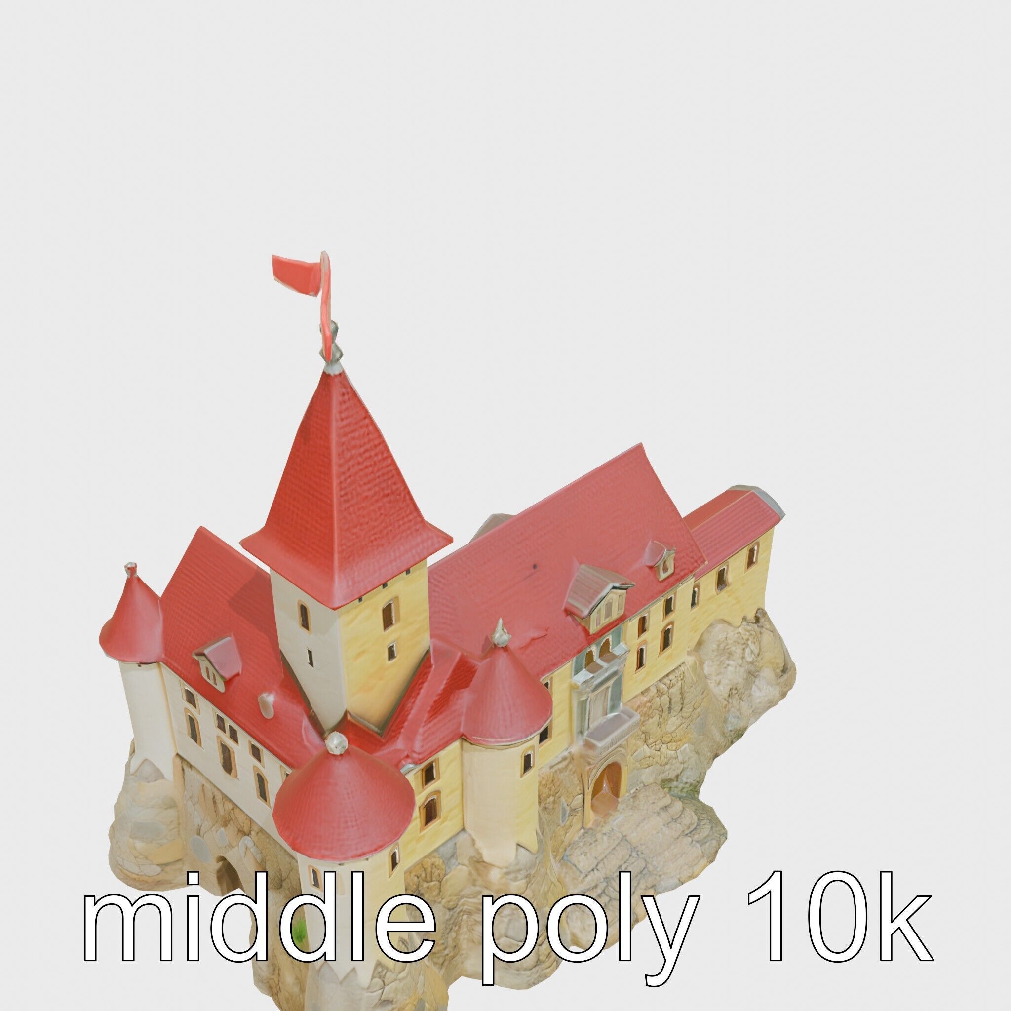 Golden Shwedagon Pagoda Architectural Model Low-poly 3D model_23