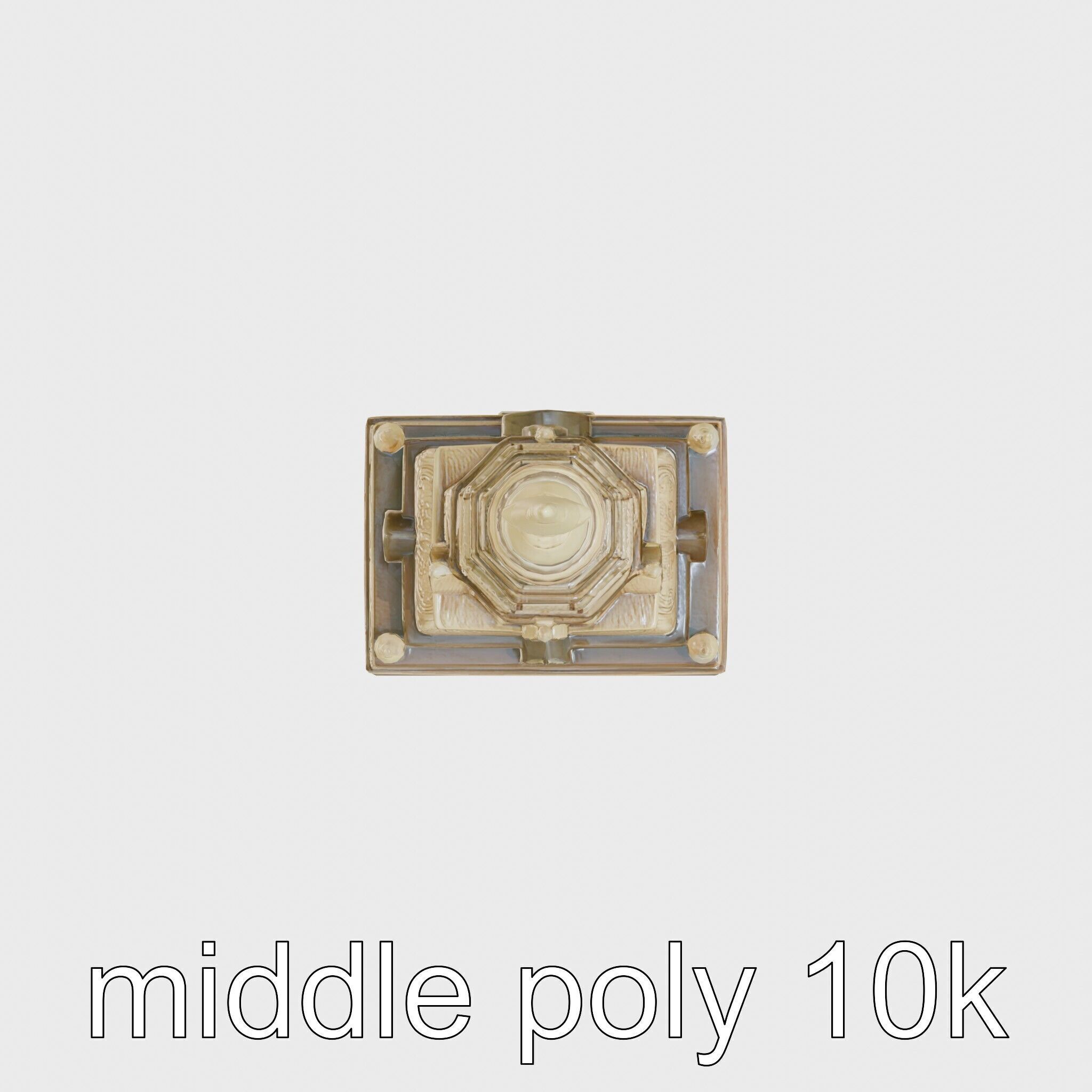 Golden Shwedagon Pagoda Architectural Model Low-poly 3D model_40