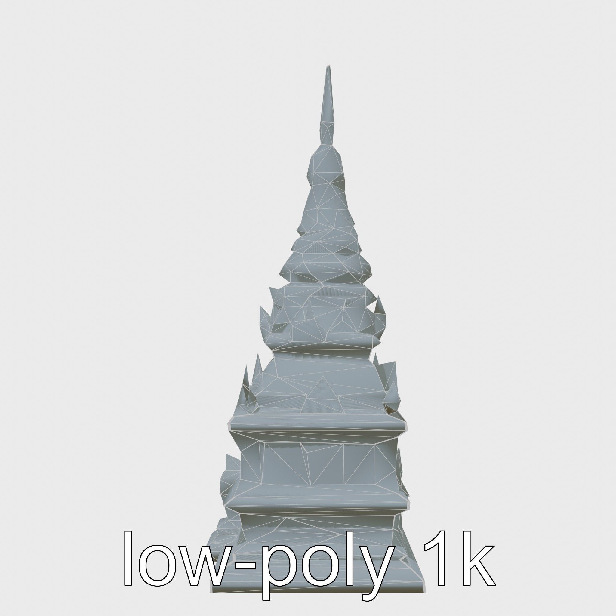Golden Shwedagon Pagoda Architectural Model Low-poly 3D model_44