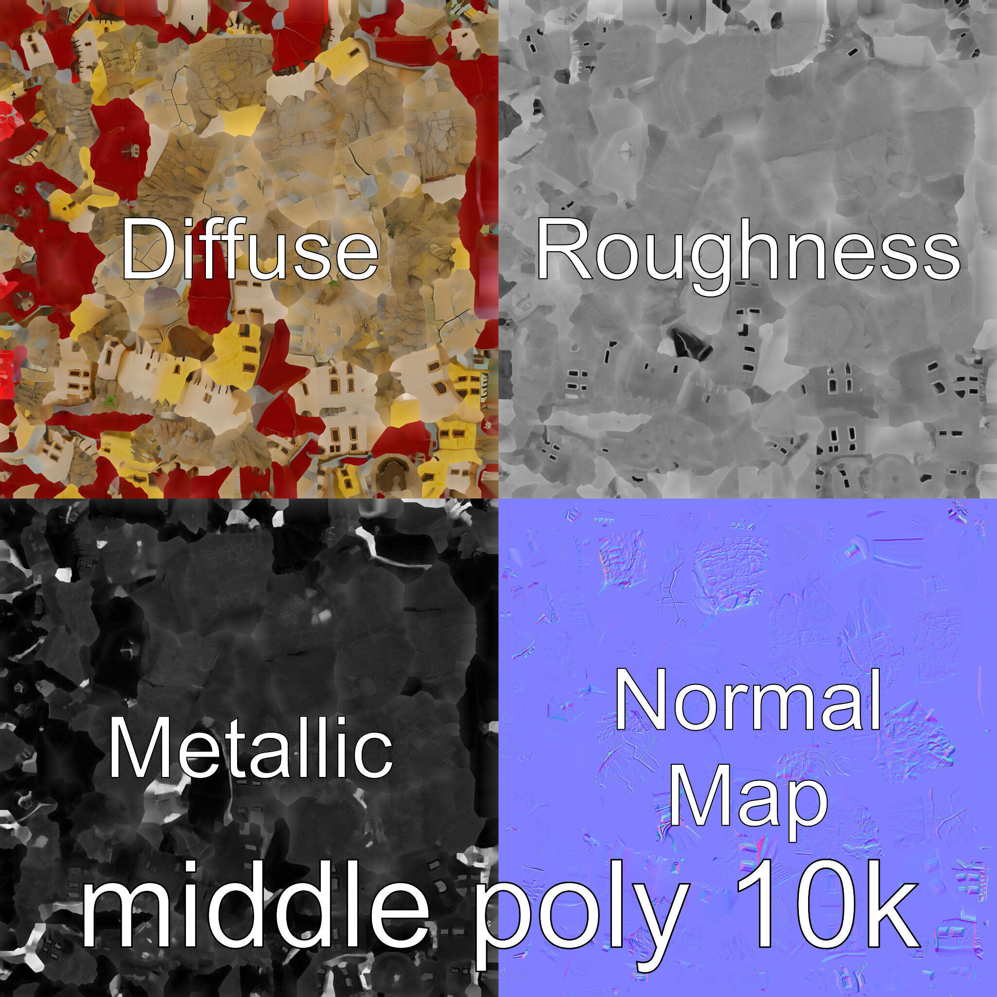 Golden Shwedagon Pagoda Architectural Model Low-poly 3D model_36