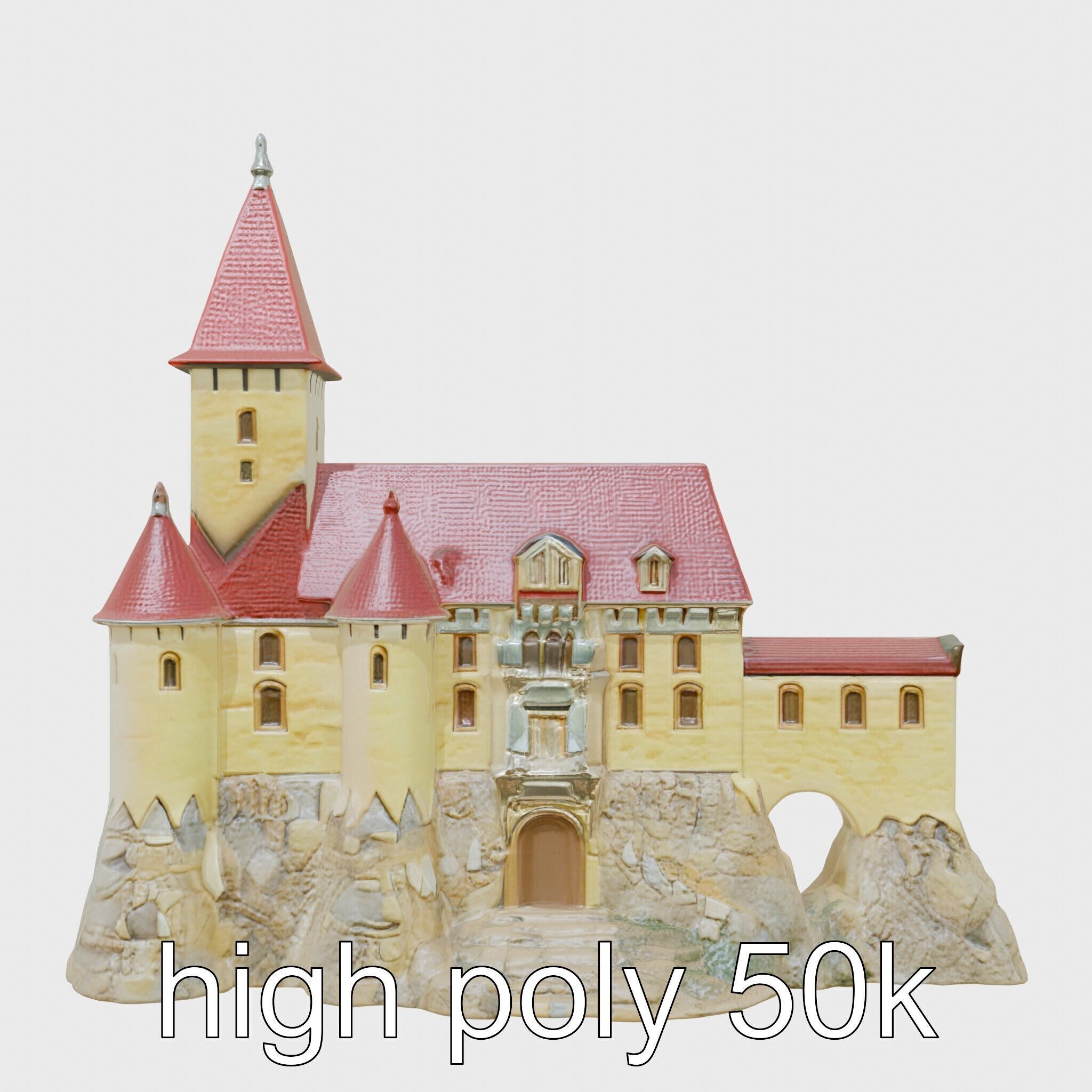 Golden Shwedagon Pagoda Architectural Model Low-poly 3D model_30