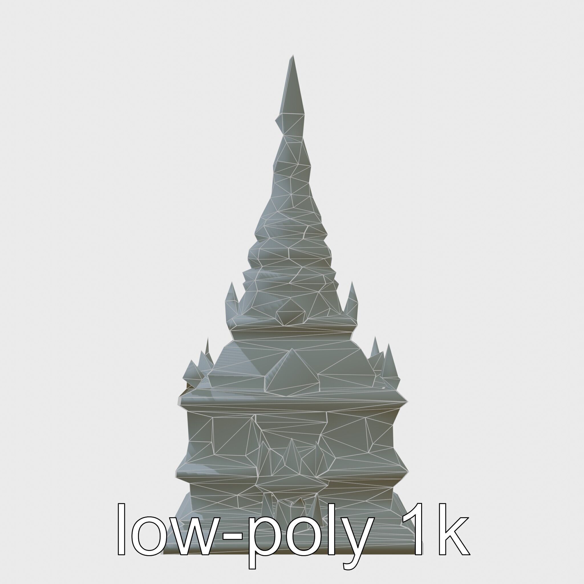 Golden Shwedagon Pagoda Architectural Model Low-poly 3D model_53