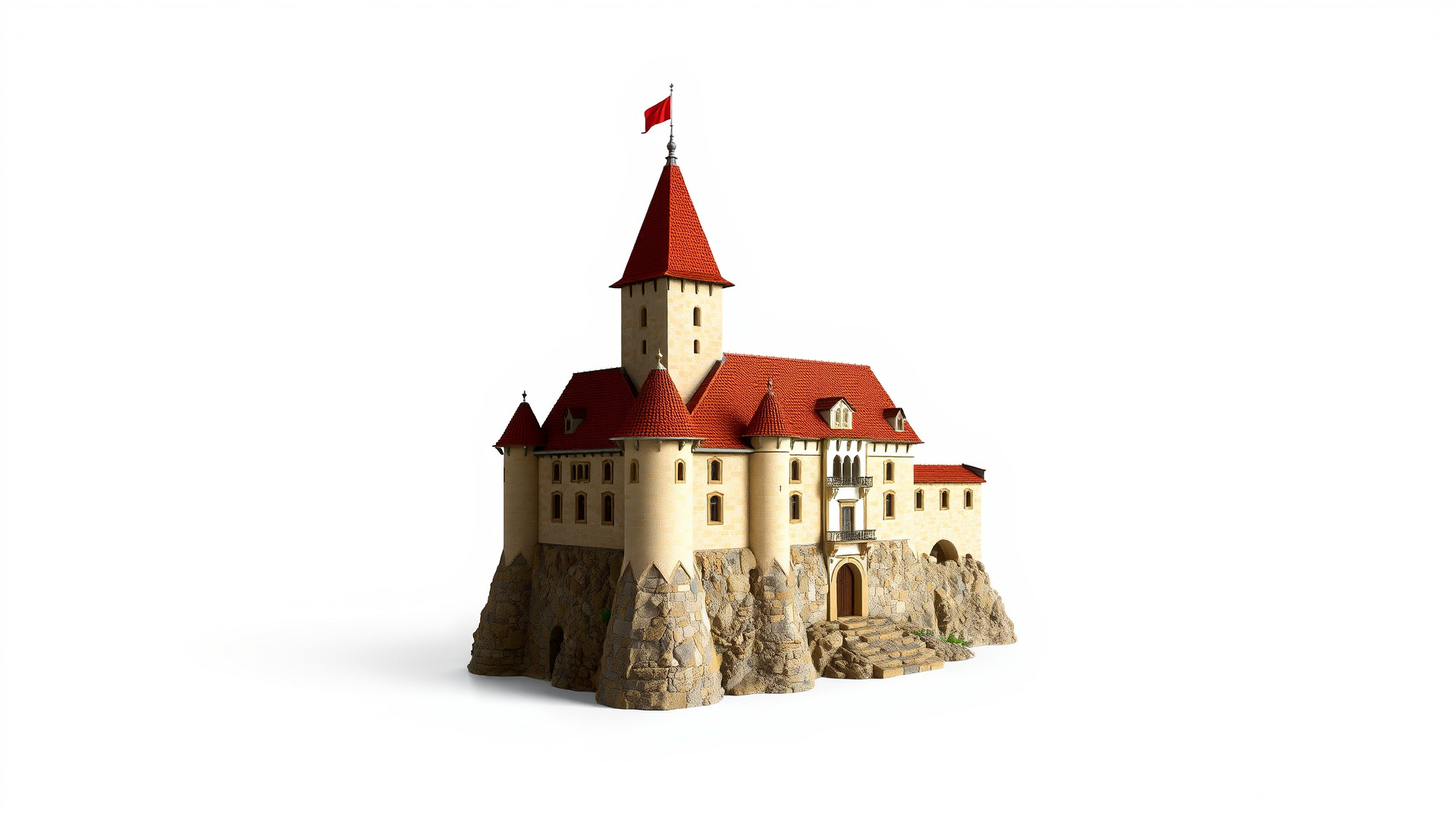 Golden Shwedagon Pagoda Architectural Model Low-poly 3D model_9