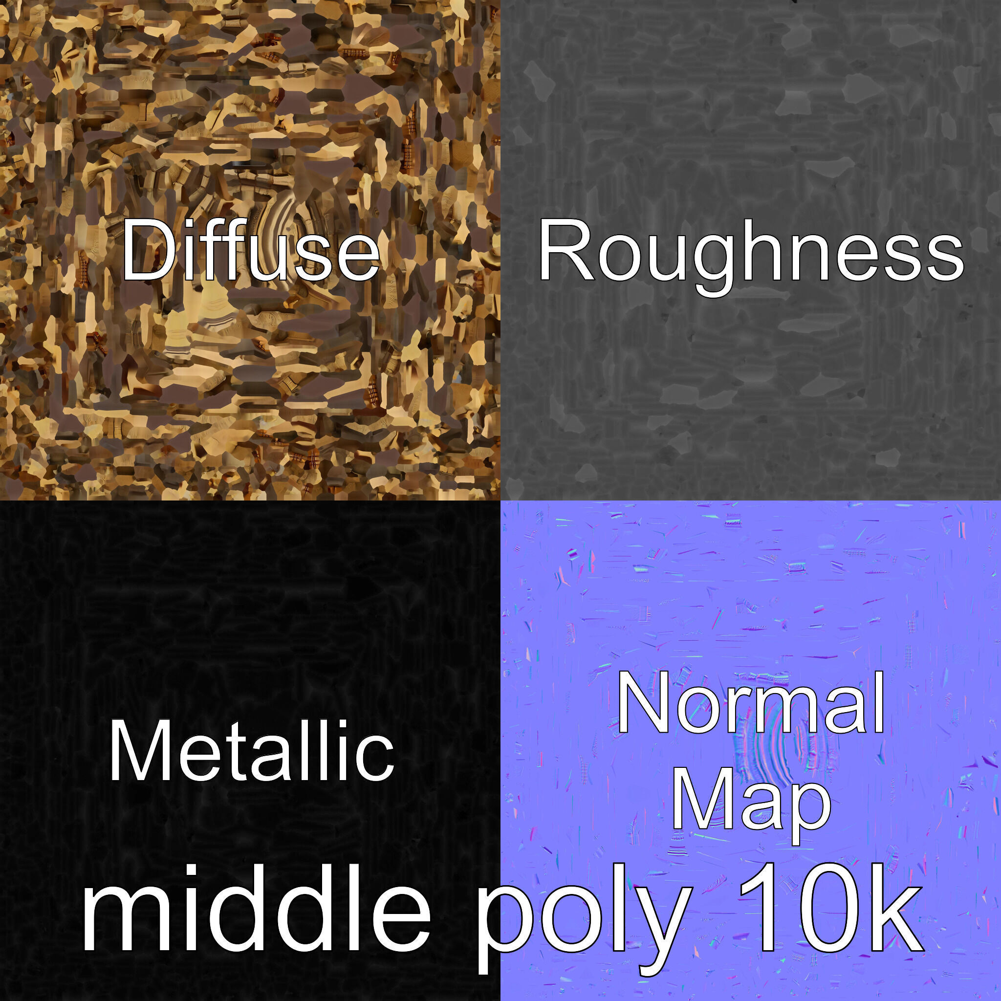 Golden Shwedagon Pagoda Architectural Model Low-poly 3D model_67