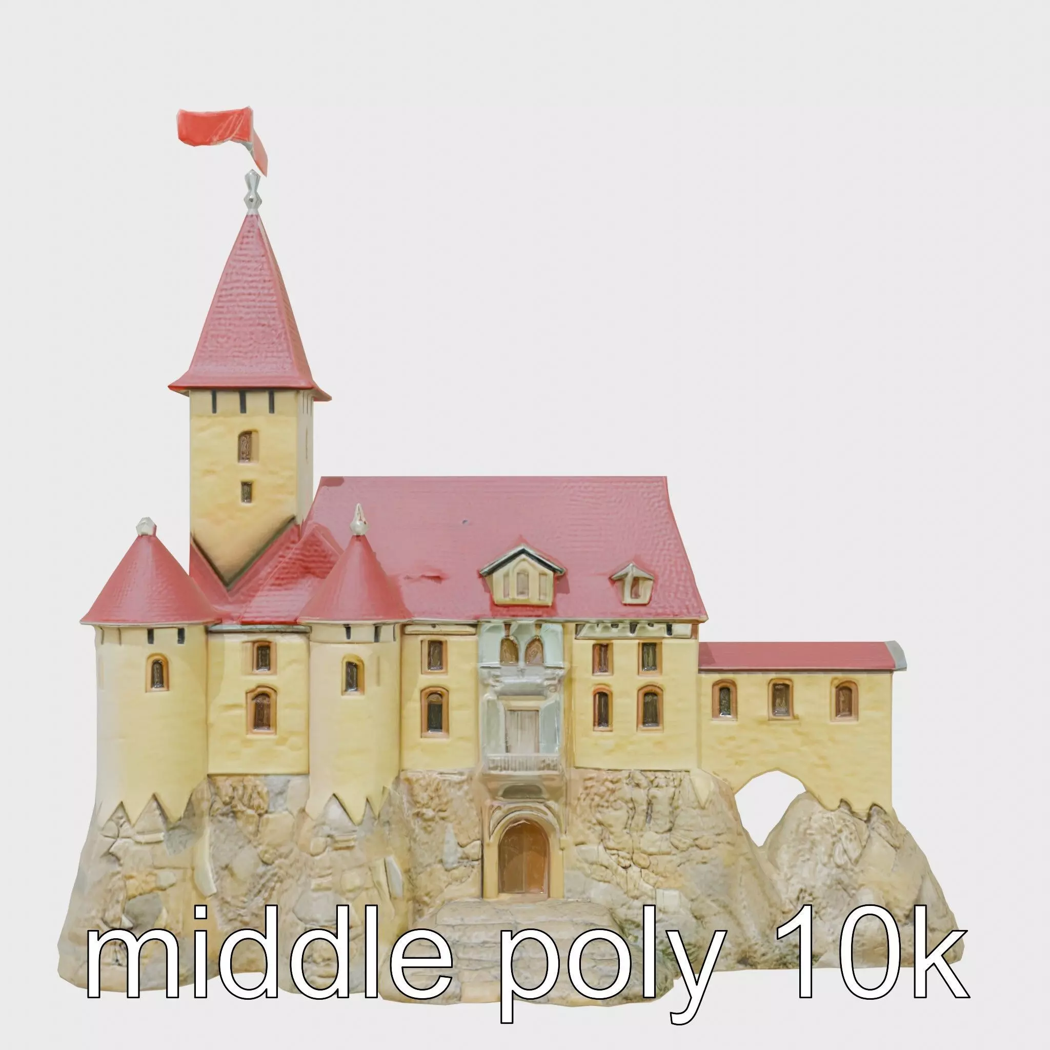 Golden Shwedagon Pagoda Architectural Model Low-poly 3D model_0