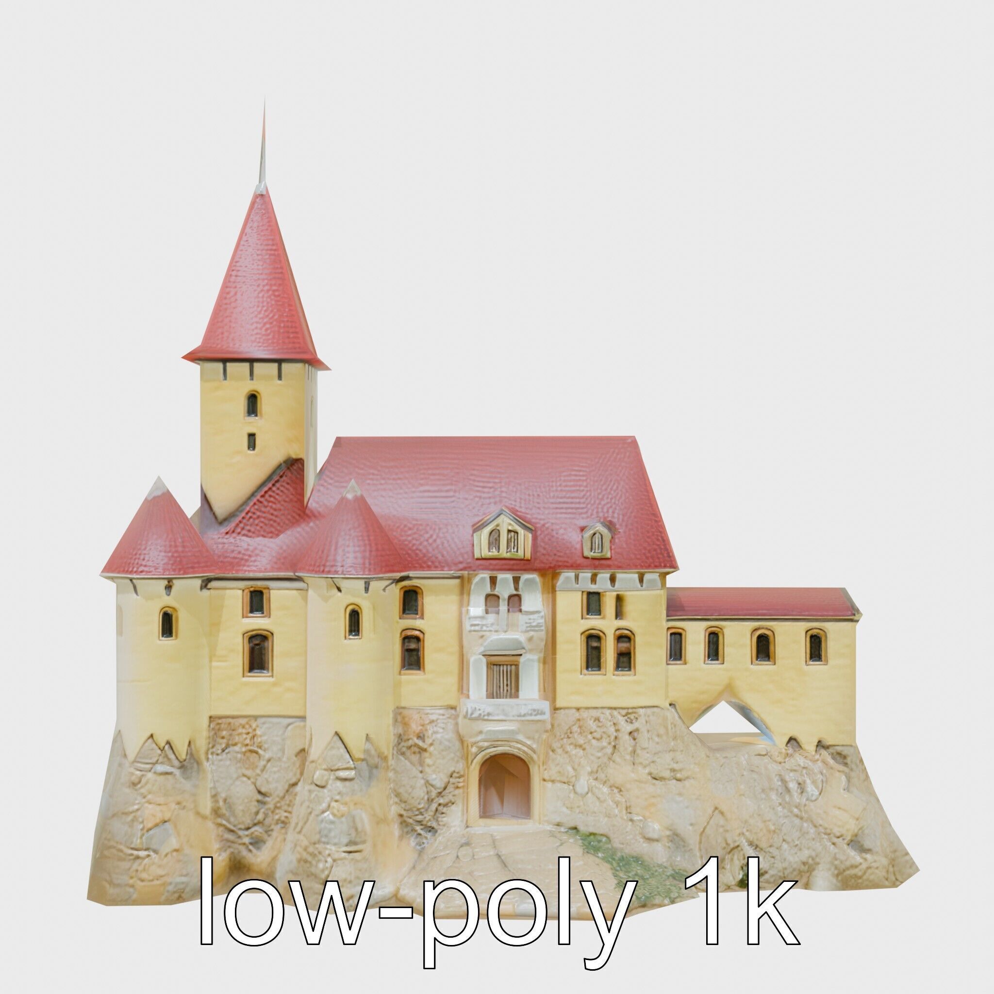 Golden Shwedagon Pagoda Architectural Model Low-poly 3D model_34