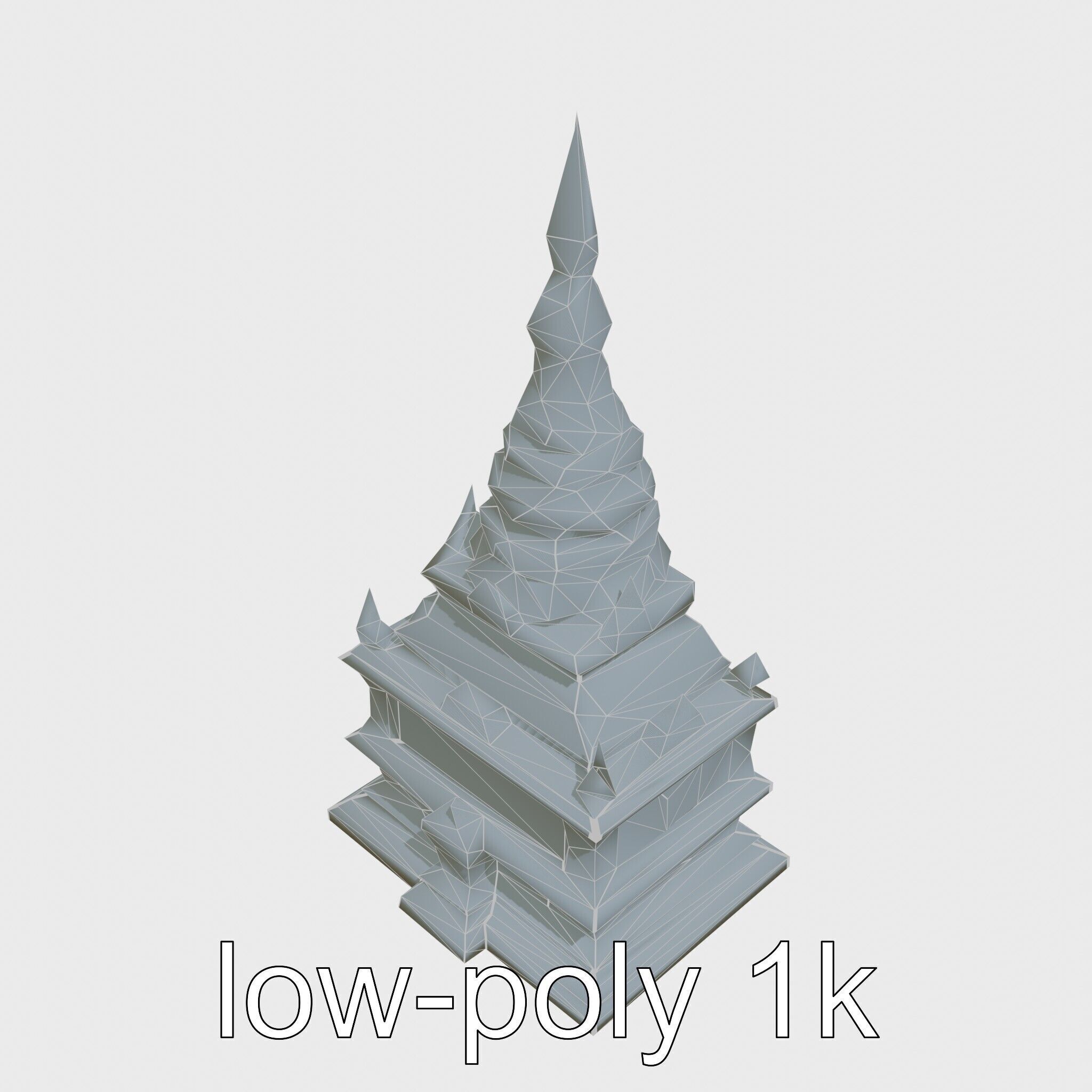 Golden Shwedagon Pagoda Architectural Model Low-poly 3D model_55