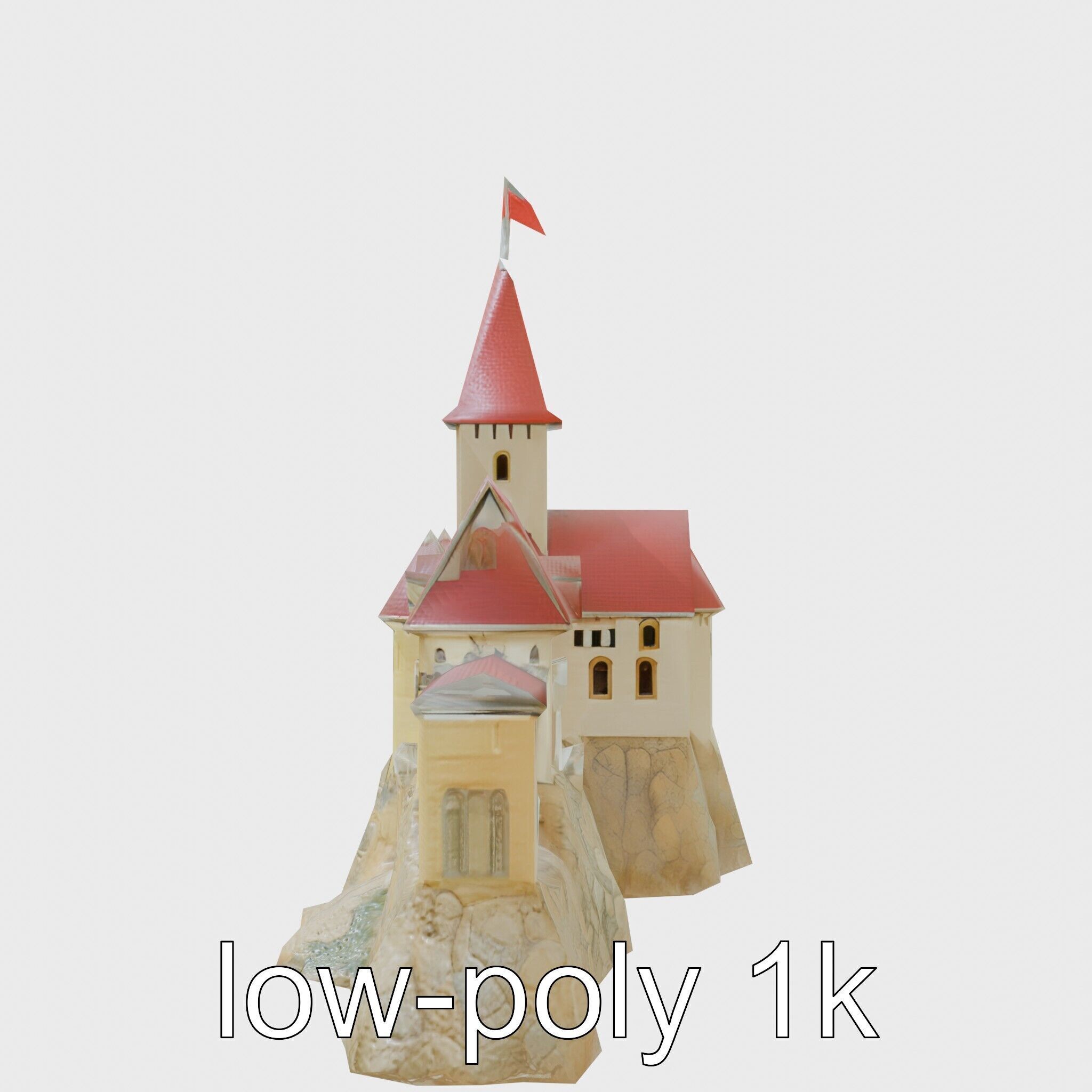 Golden Shwedagon Pagoda Architectural Model Low-poly 3D model_10