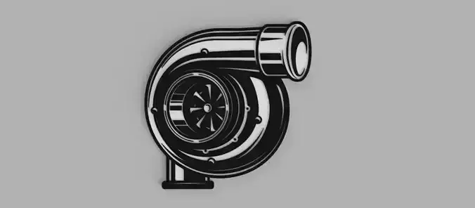 Turbocharger Turbo Car Logo Coaster 3D print model