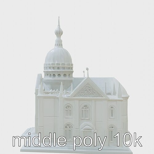 Sacre Coeur Basilica Detailed 3D Model Low-poly 3D model