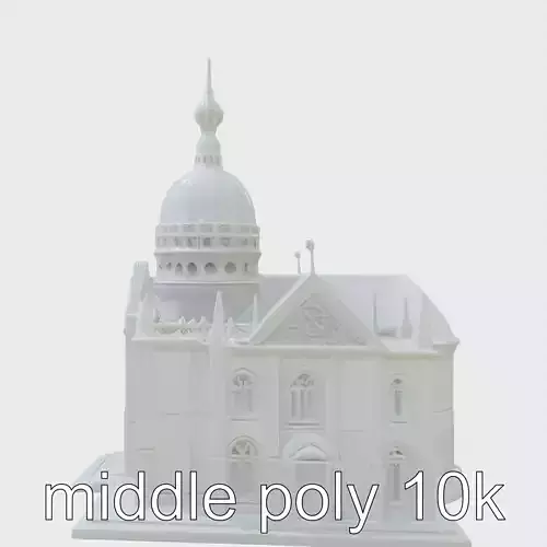 Sacre Coeur Basilica Detailed 3D Model Low-poly 3D model