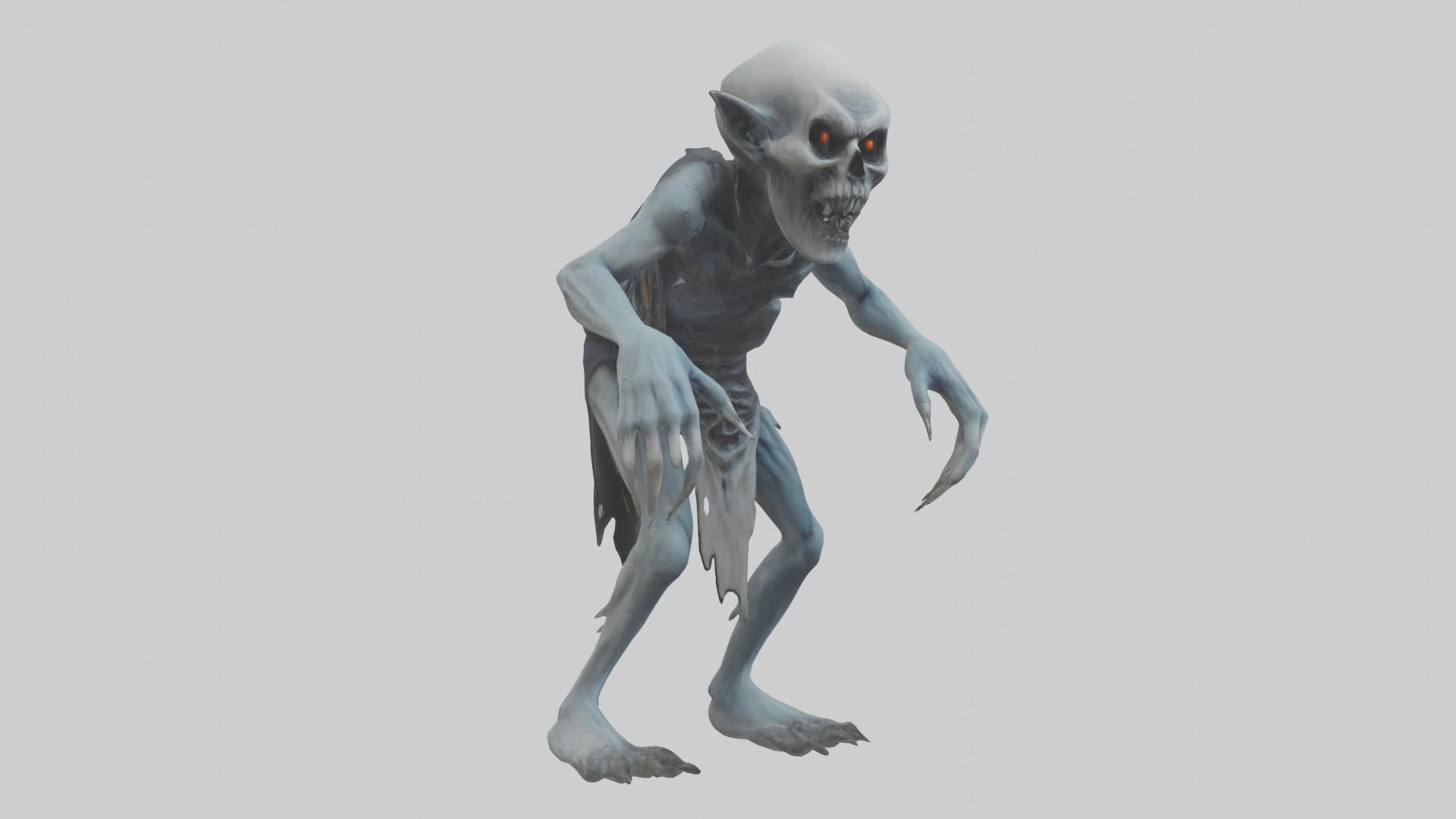 Grim ghoul model Low-poly 3D model_7