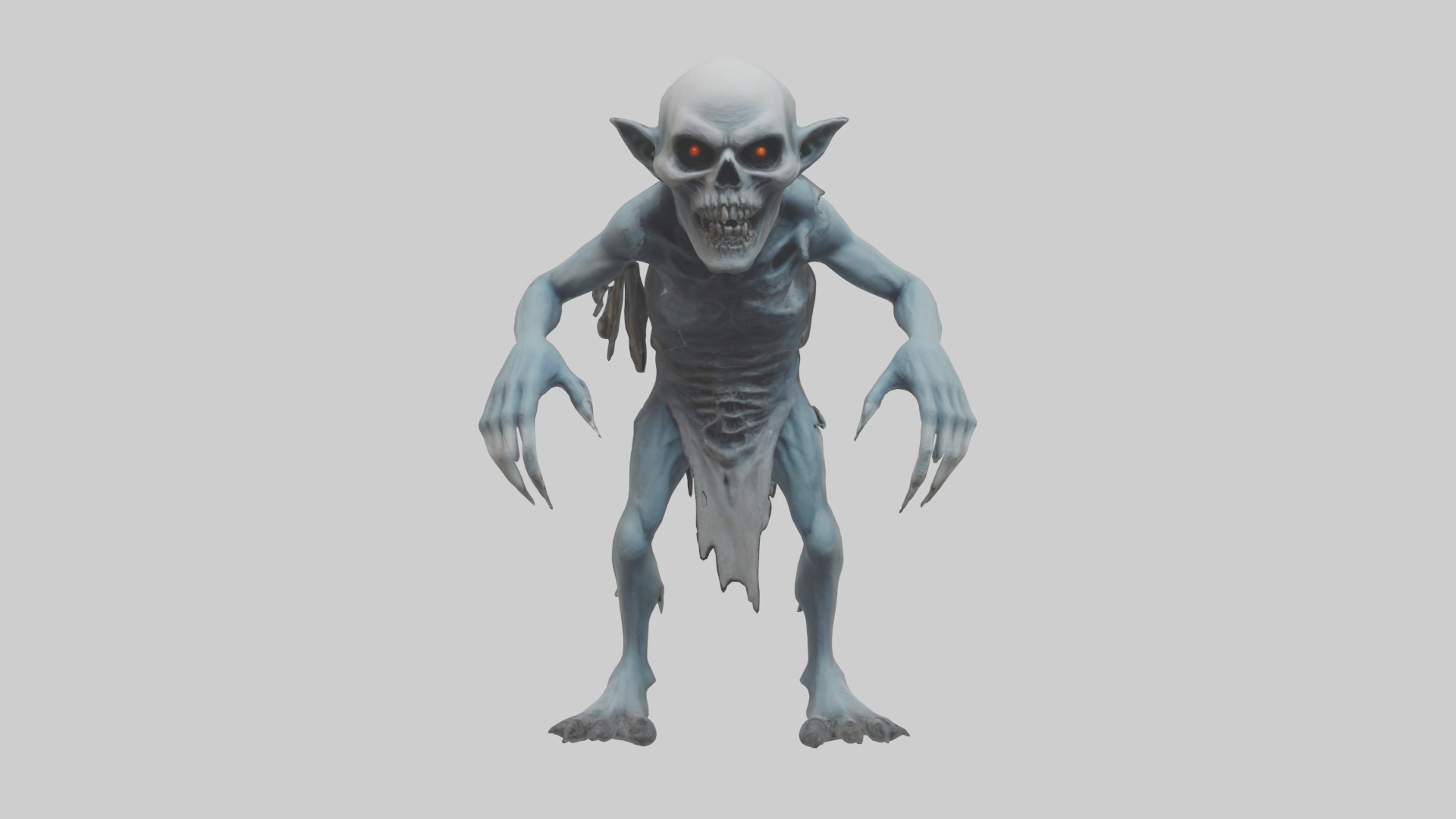 Grim ghoul model Low-poly 3D model_9