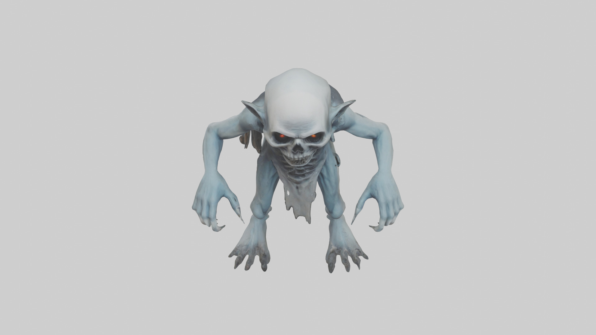 Grim ghoul model Low-poly 3D model_16