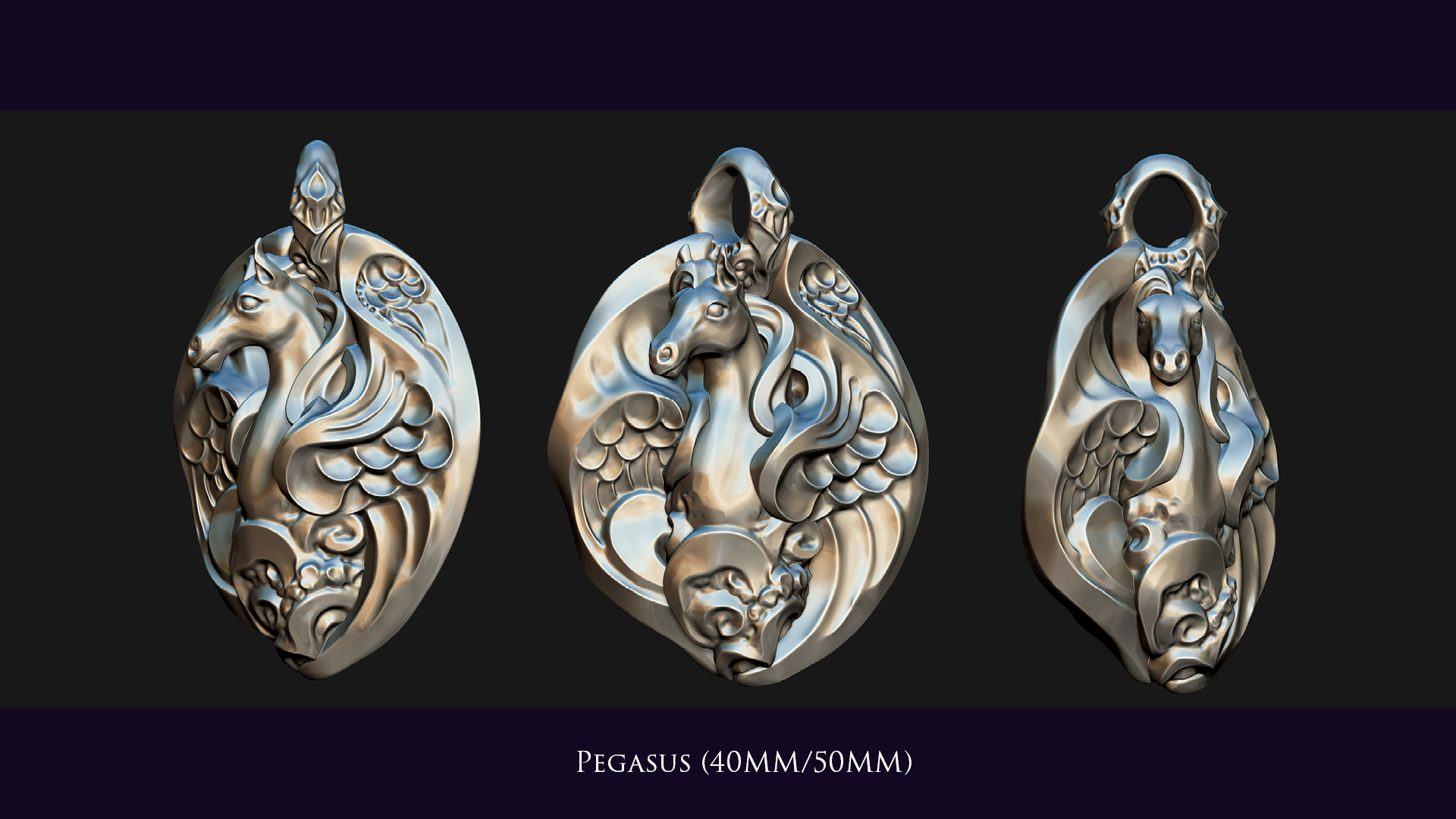 Pegasus Pendant 3D print model_2