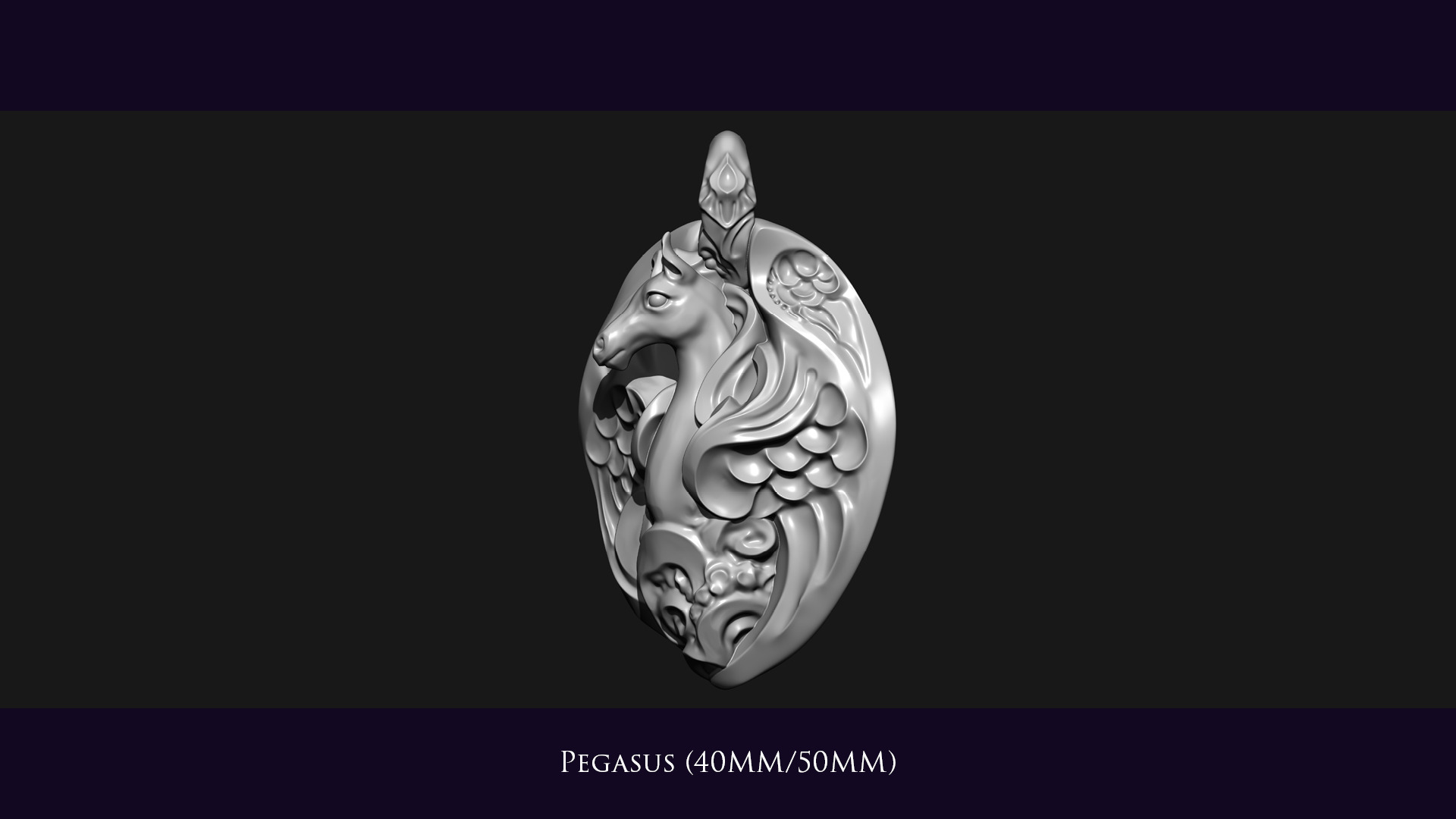 Pegasus Pendant 3D print model_3