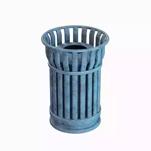 Steel Trash Can B 04 3D model