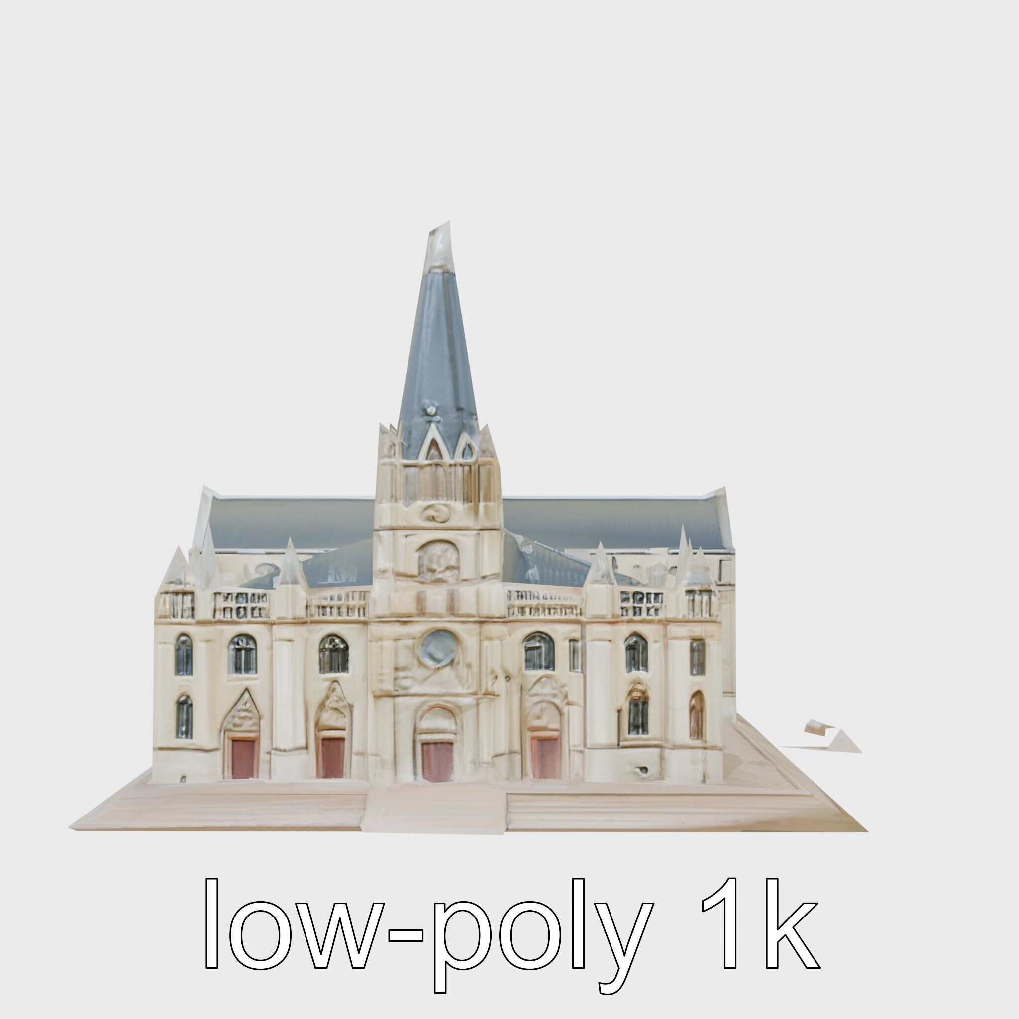Santiago de Compostela Cathedral Architectural Model Low-poly 3D model_7