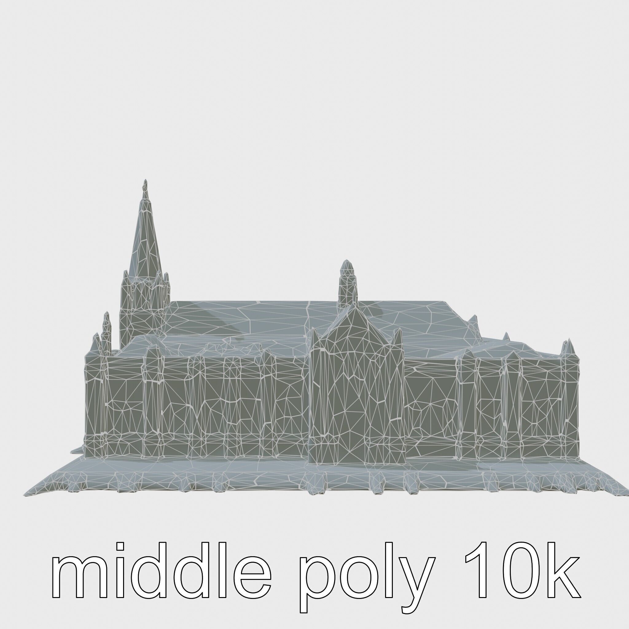 Santiago de Compostela Cathedral Architectural Model Low-poly 3D model_9