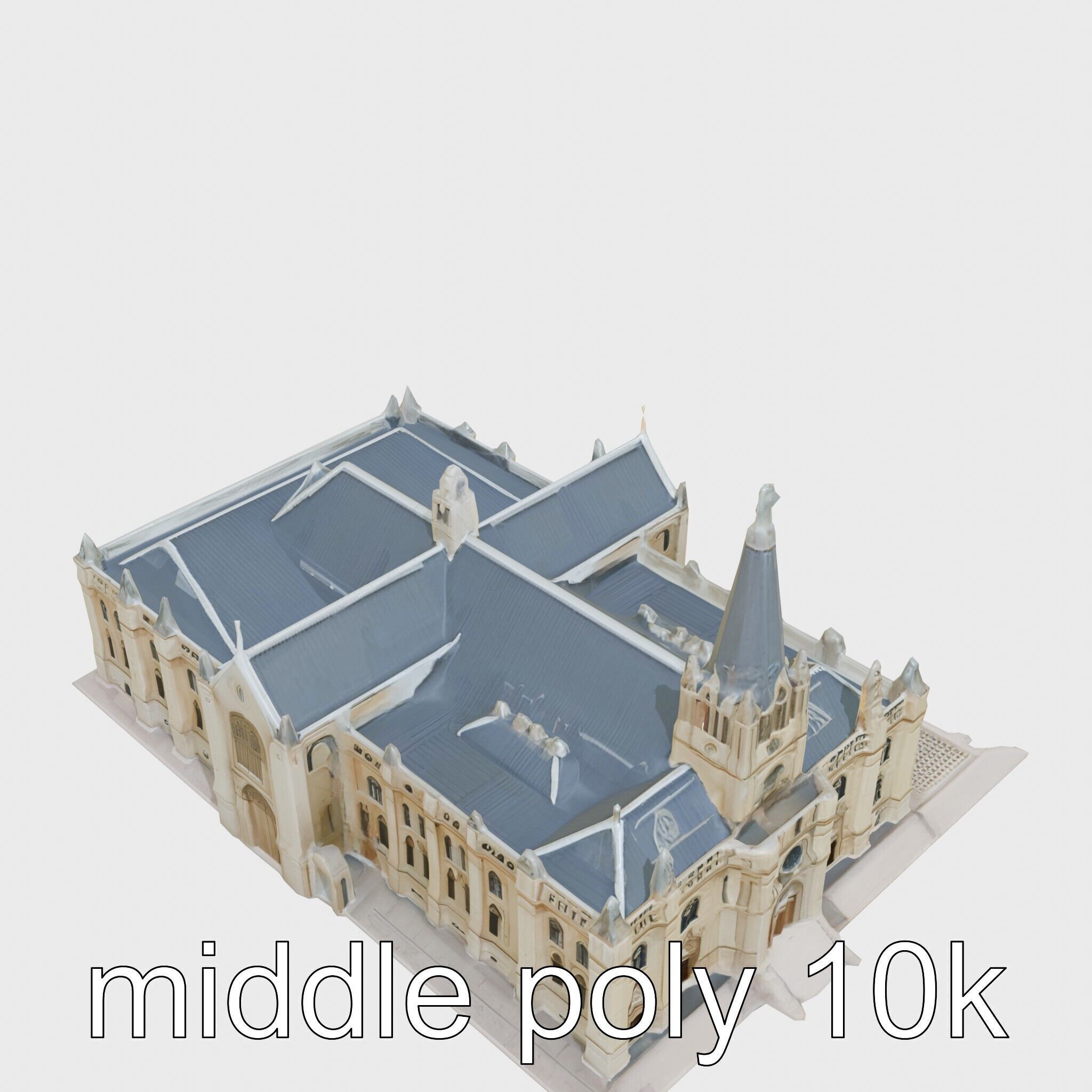 Santiago de Compostela Cathedral Architectural Model Low-poly 3D model_12