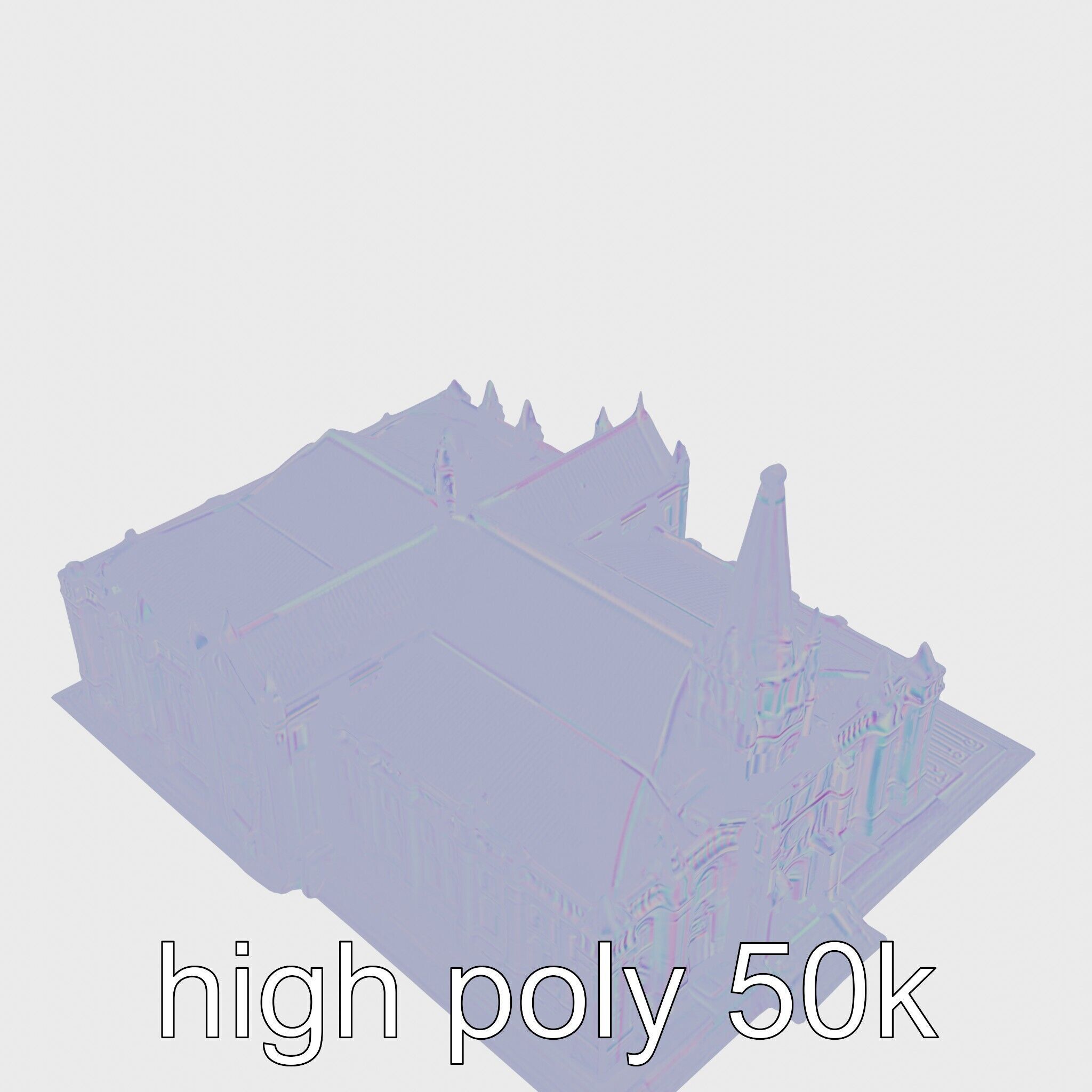 Santiago de Compostela Cathedral Architectural Model Low-poly 3D model_27