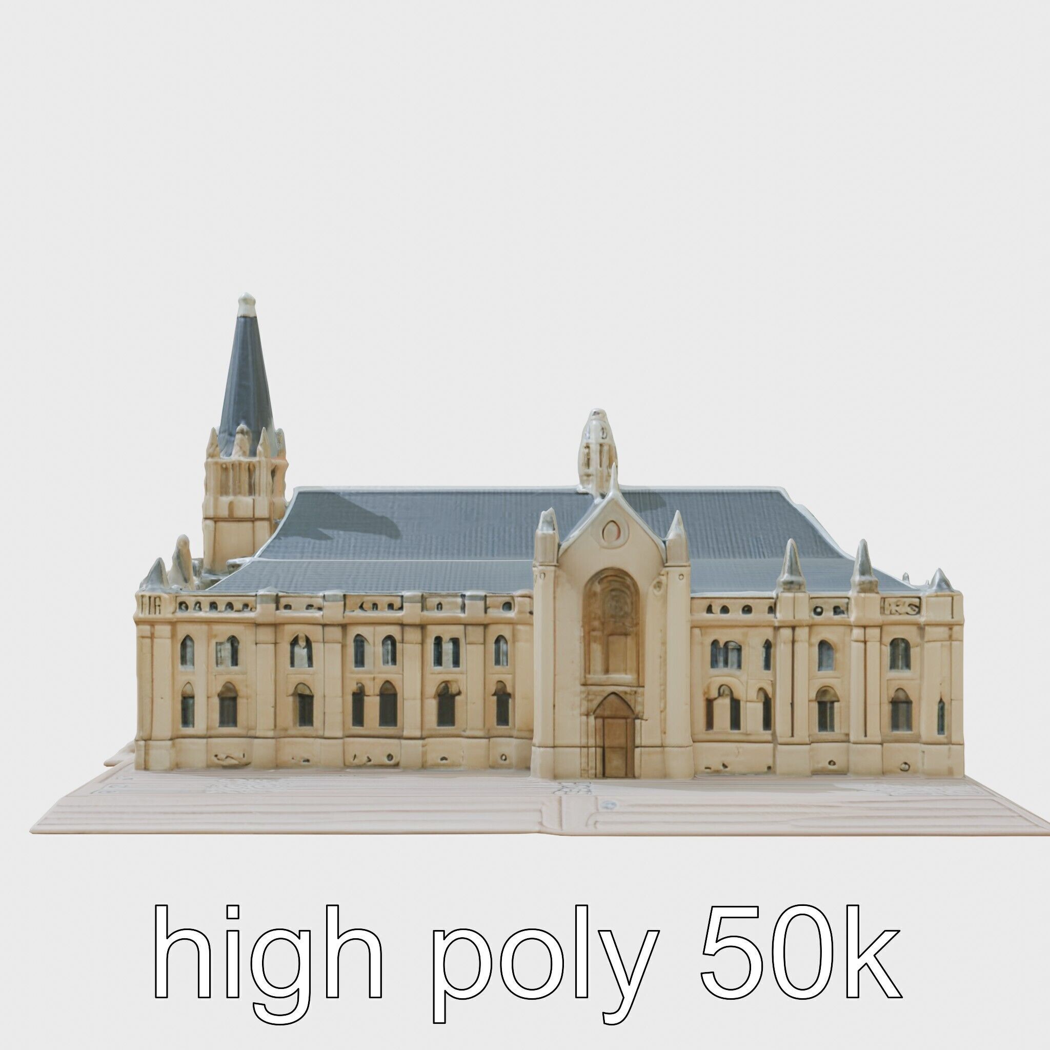 Santiago de Compostela Cathedral Architectural Model Low-poly 3D model_5
