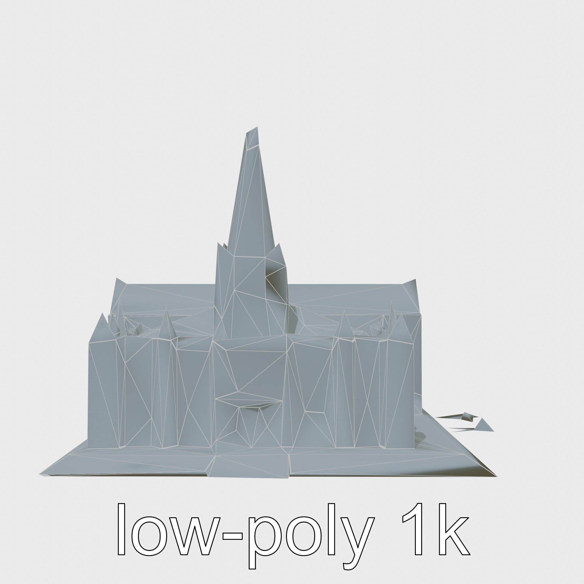 Santiago de Compostela Cathedral Architectural Model Low-poly 3D model_10