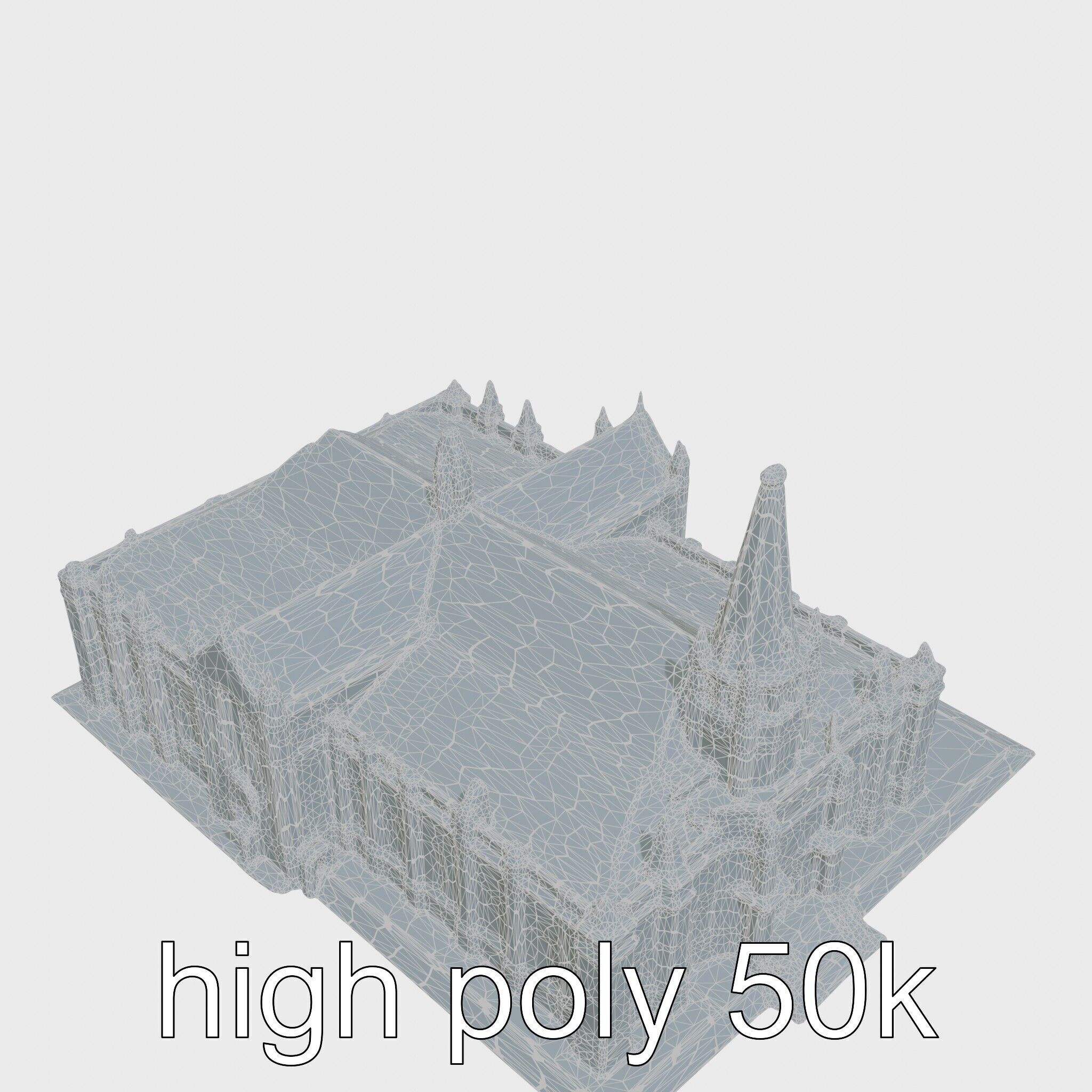 Santiago de Compostela Cathedral Architectural Model Low-poly 3D model_32