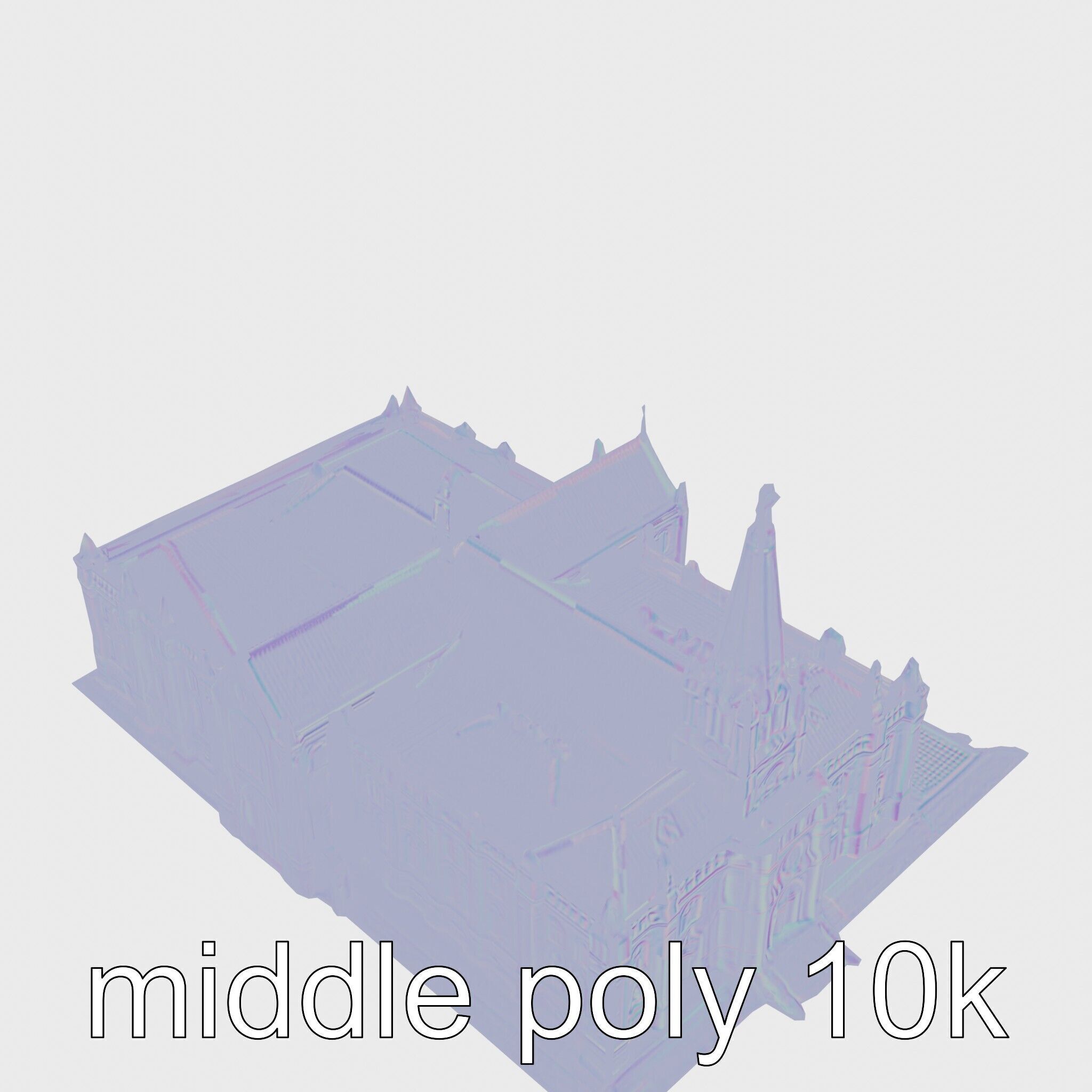 Santiago de Compostela Cathedral Architectural Model Low-poly 3D model_14