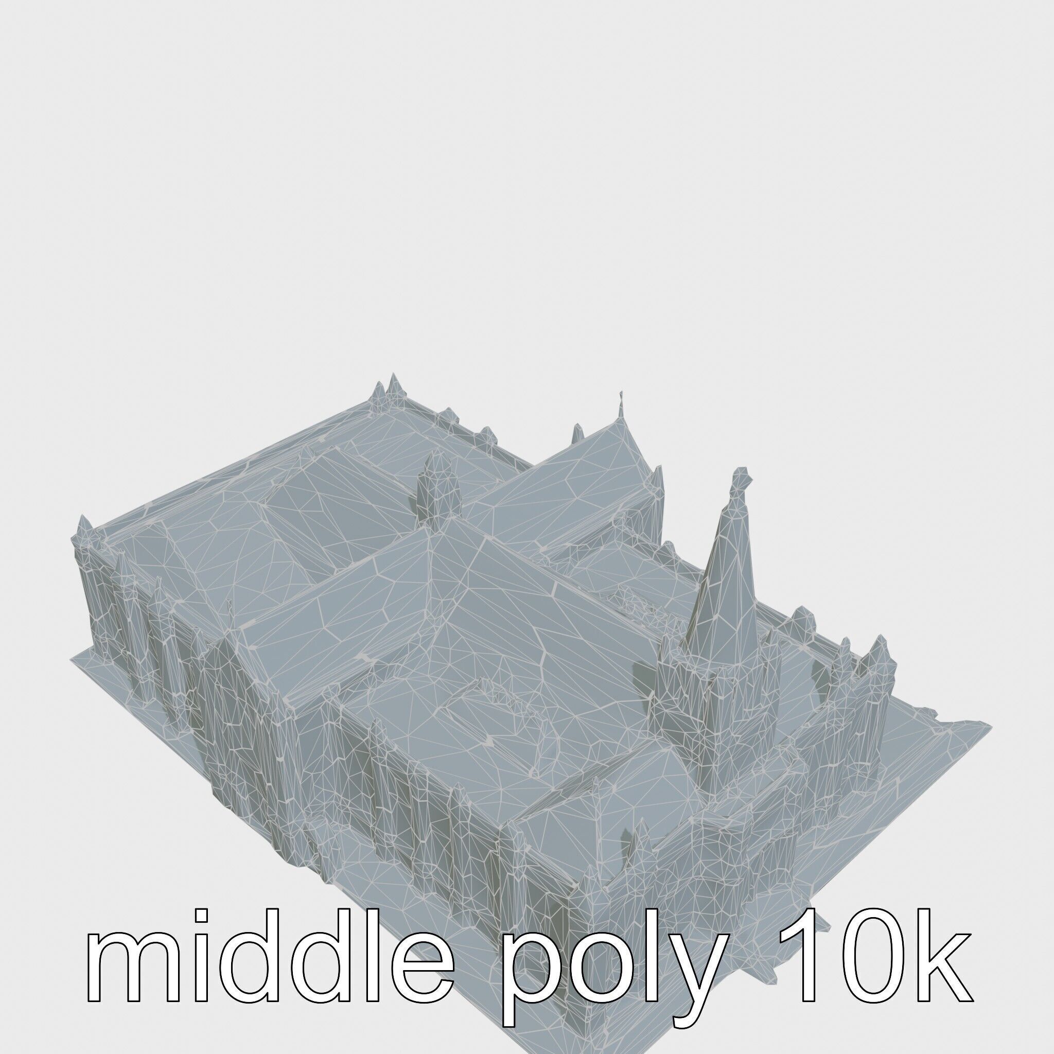 Santiago de Compostela Cathedral Architectural Model Low-poly 3D model_24