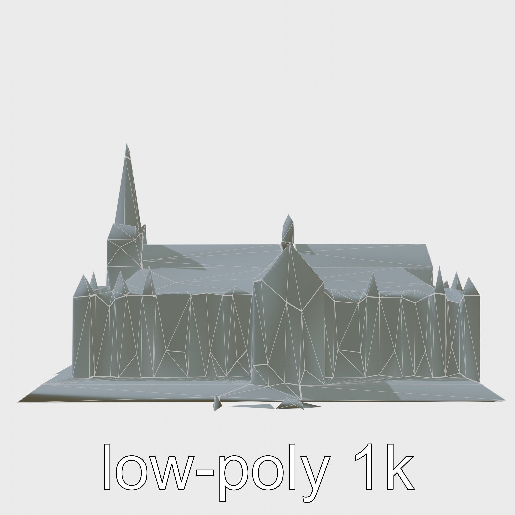 Santiago de Compostela Cathedral Architectural Model Low-poly 3D model_15