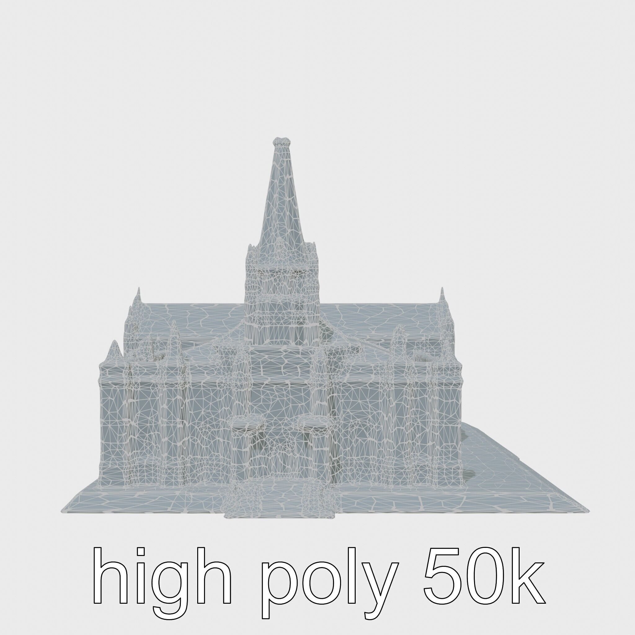 Santiago de Compostela Cathedral Architectural Model Low-poly 3D model_26