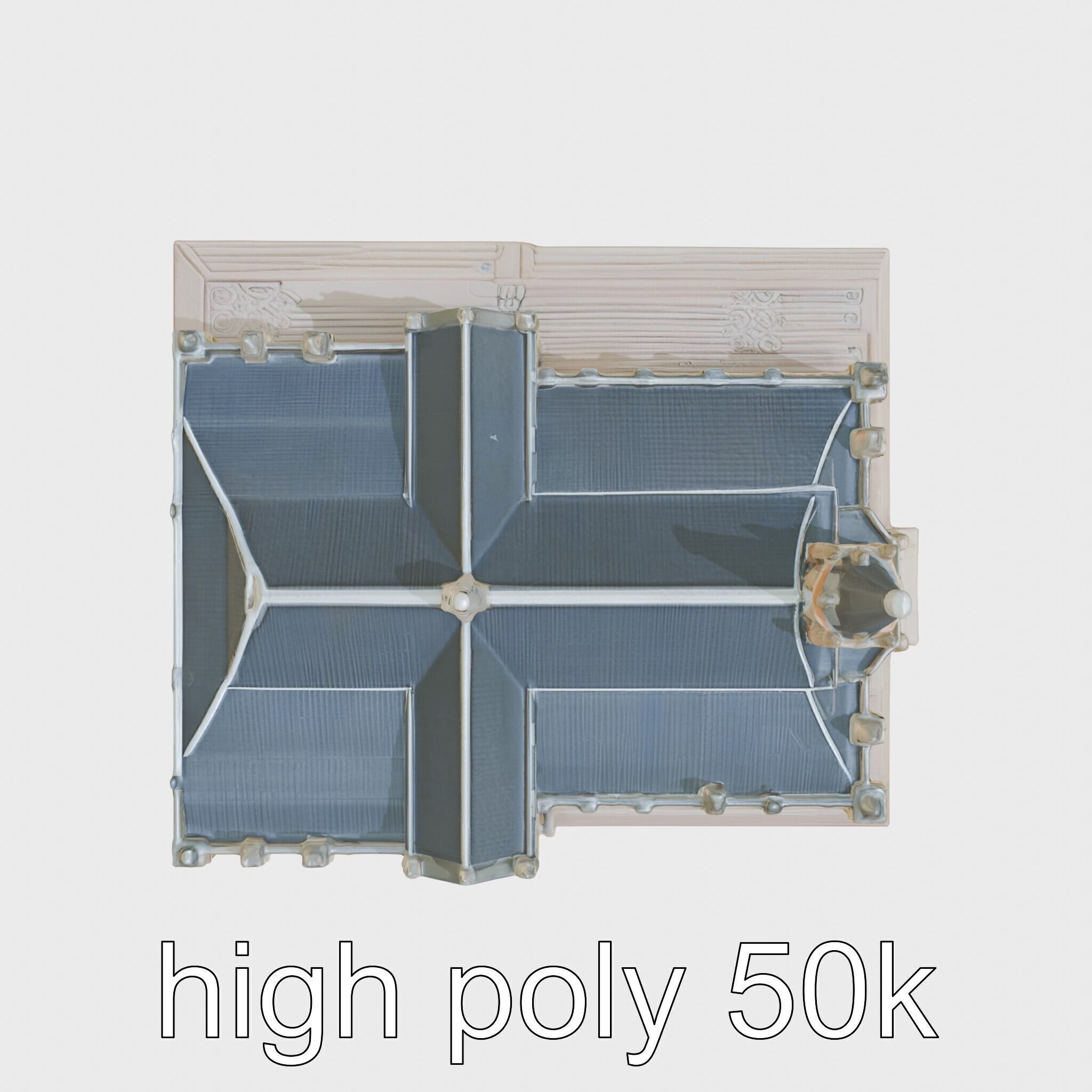 Santiago de Compostela Cathedral Architectural Model Low-poly 3D model_31