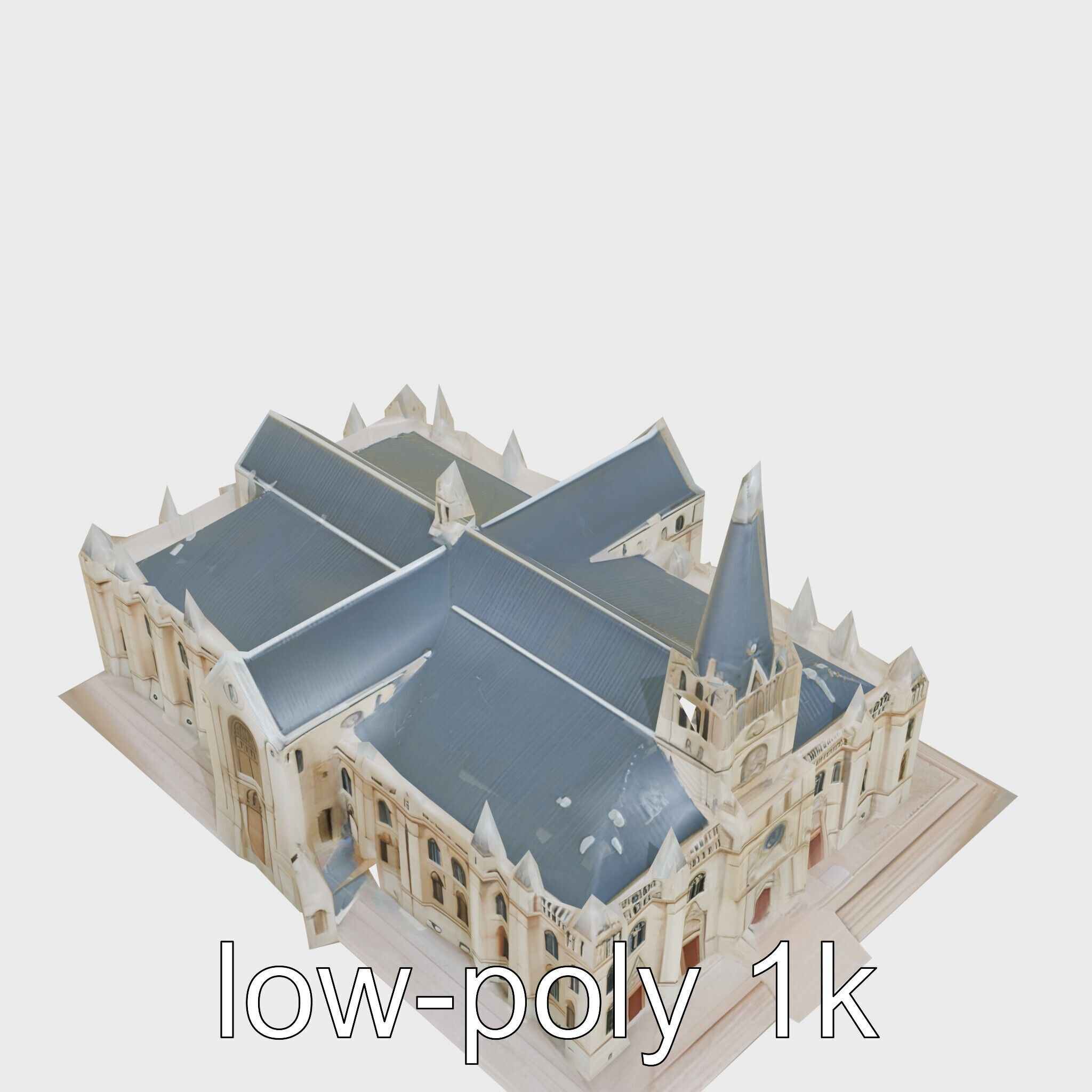 Santiago de Compostela Cathedral Architectural Model Low-poly 3D model_30