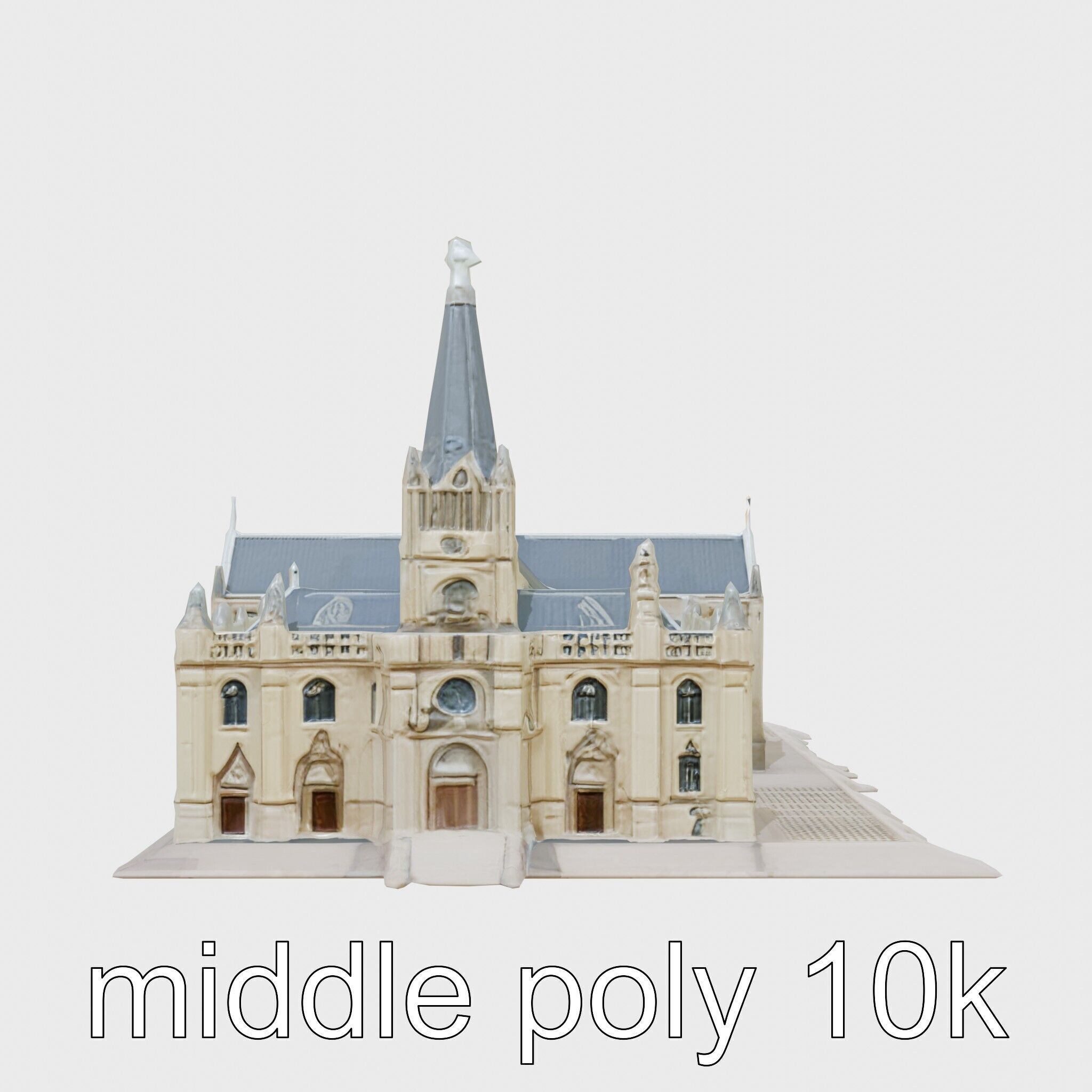 Santiago de Compostela Cathedral Architectural Model Low-poly 3D model_23