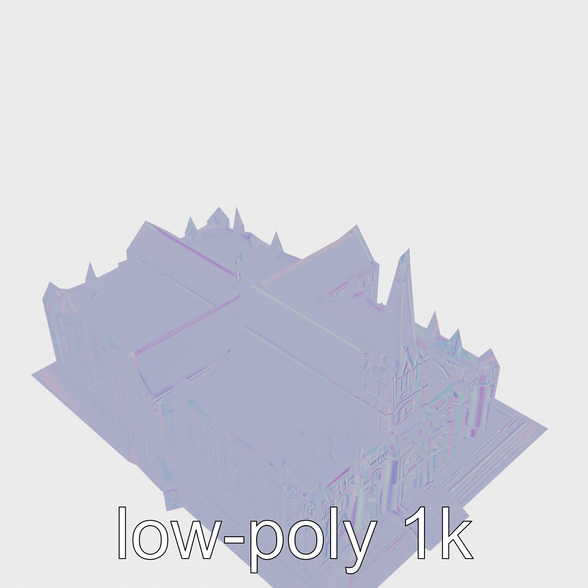 Santiago de Compostela Cathedral Architectural Model Low-poly 3D model_18