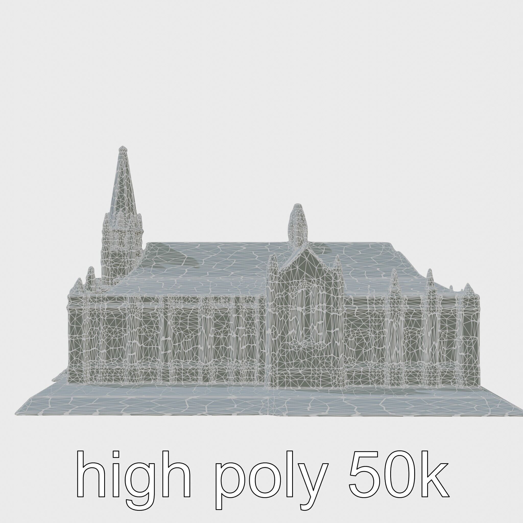 Santiago de Compostela Cathedral Architectural Model Low-poly 3D model_8