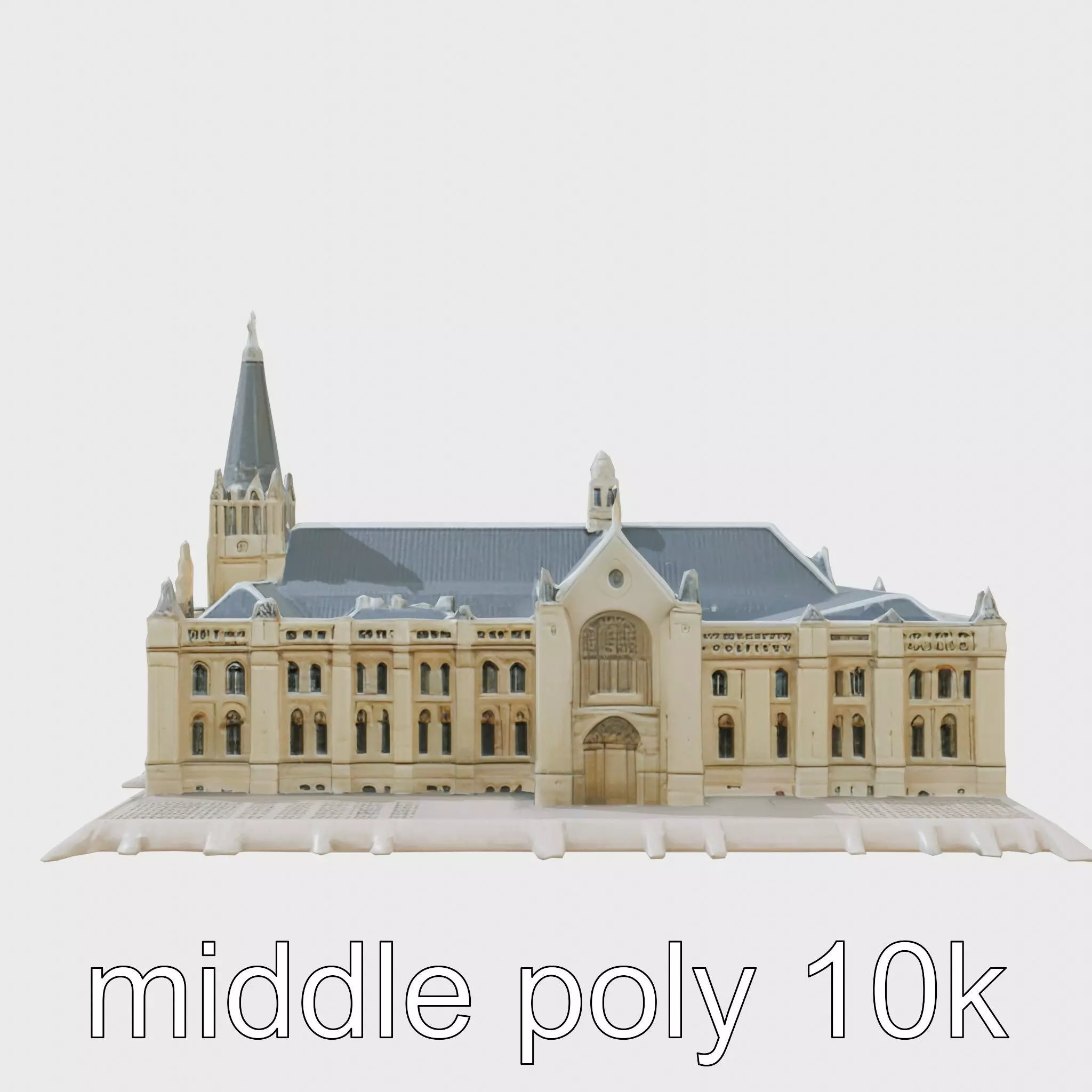 Santiago de Compostela Cathedral Architectural Model Low-poly 3D model_0