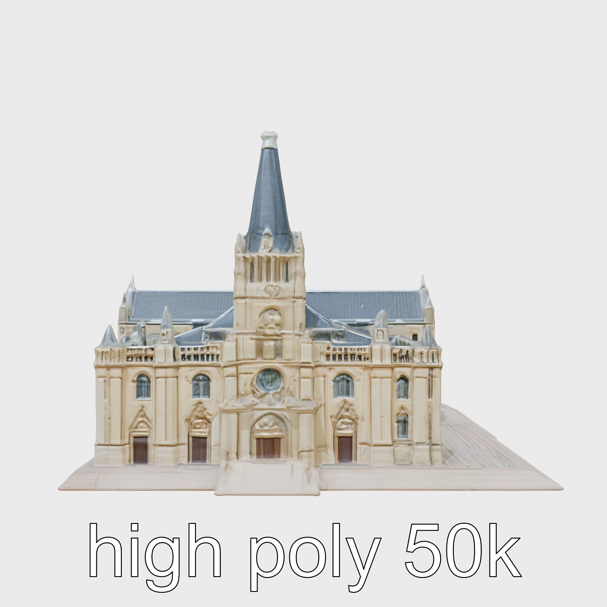 Santiago de Compostela Cathedral Architectural Model Low-poly 3D model_19