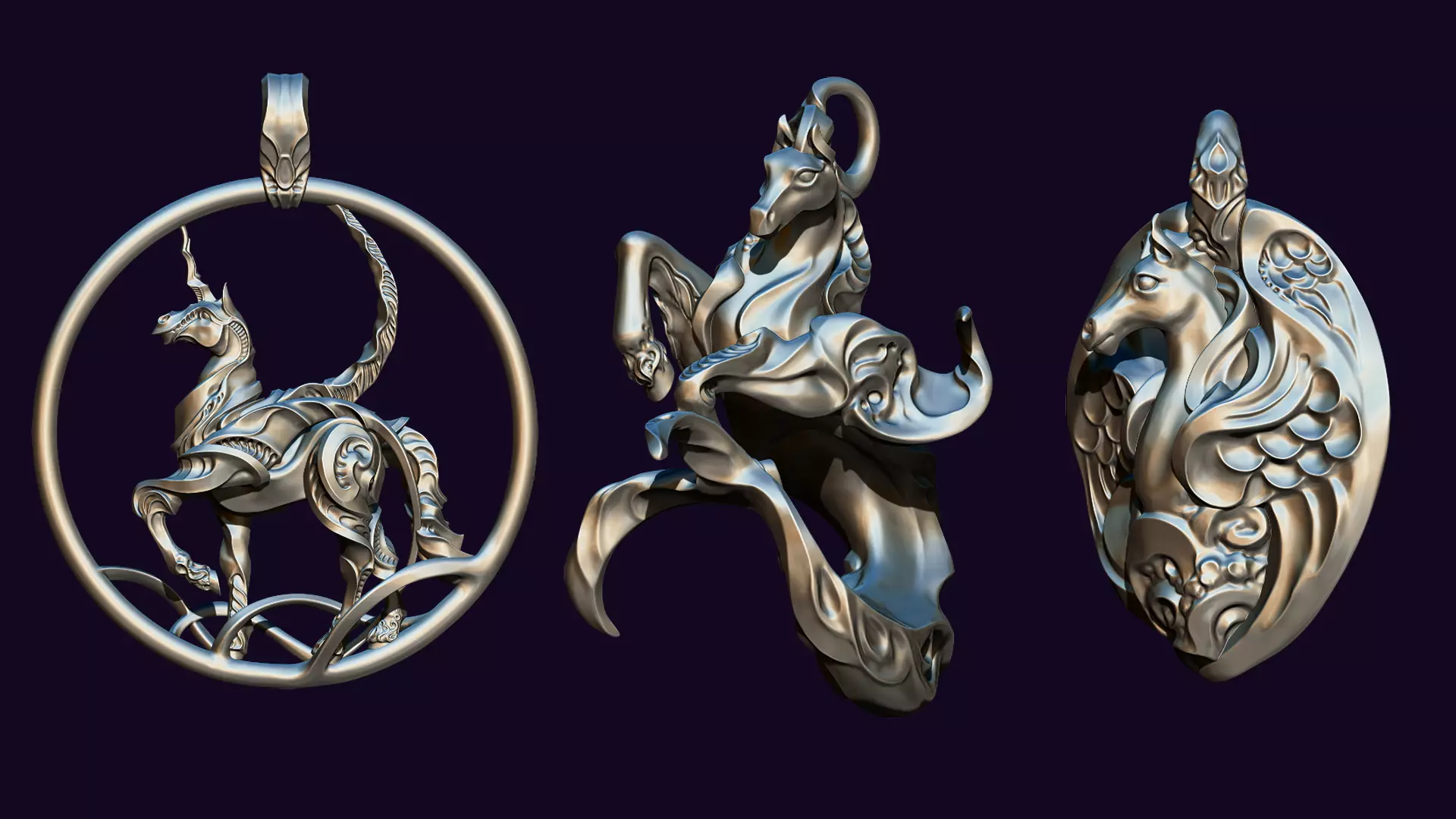 Horse-like Creatures 3D Model Collection_0