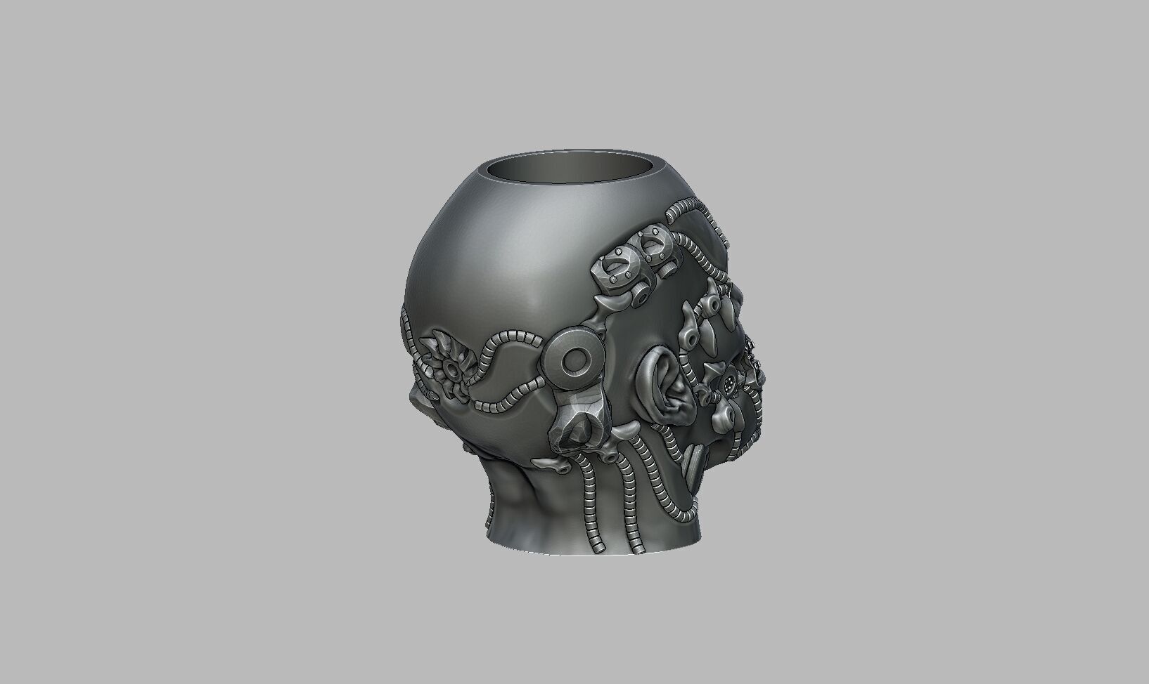 Robot human pen holder Cyborg pen holder 3D print model_7