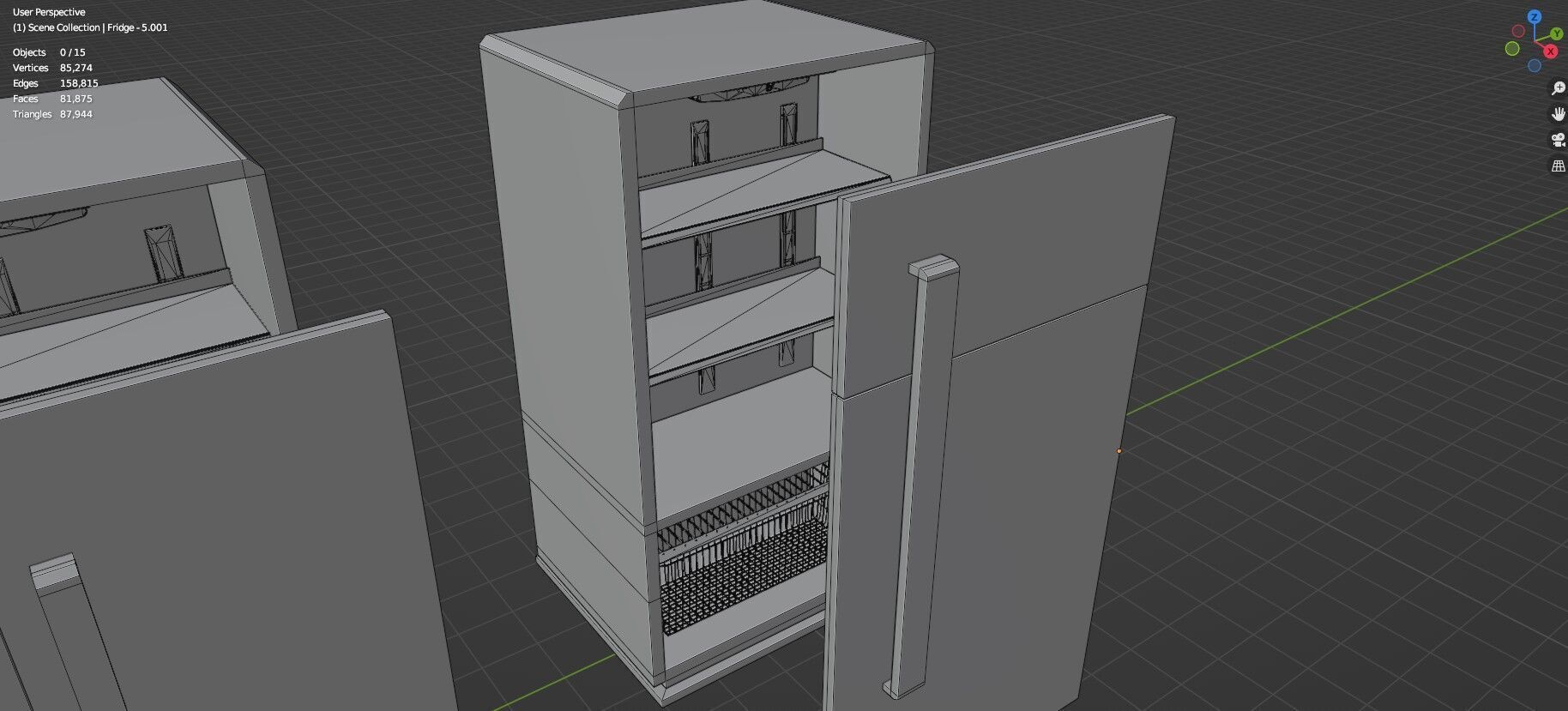 Low Poly Refrigerator Pack Of 15 - Untextured Low-poly 3D model_25