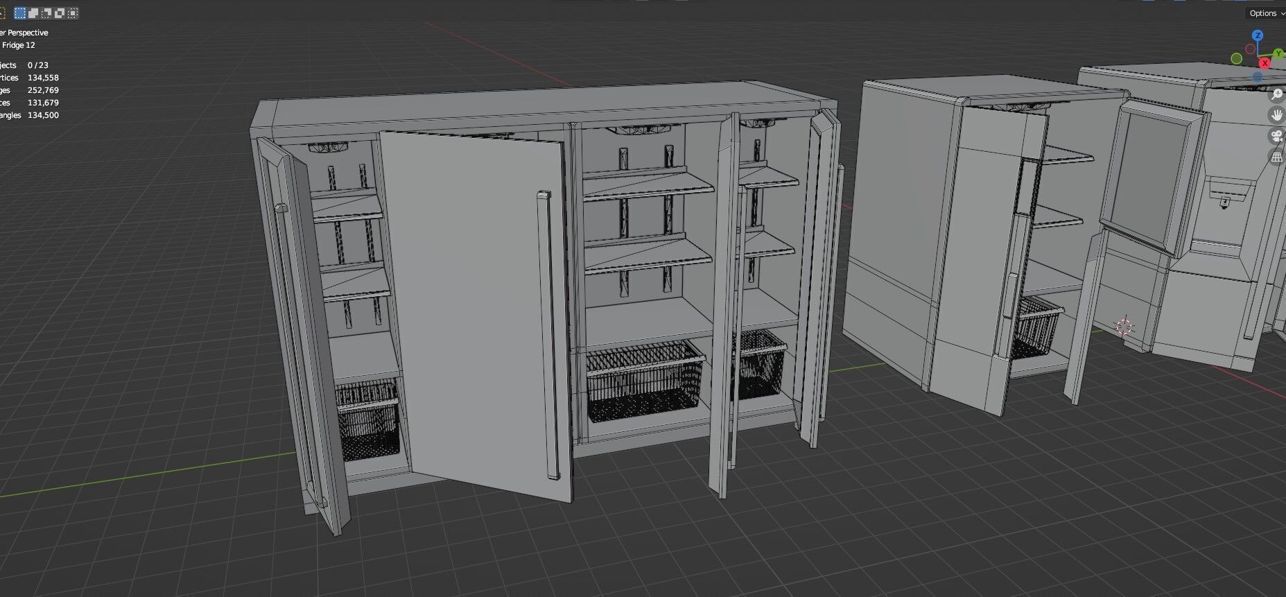 Low Poly Refrigerator Pack Of 15 - Untextured Low-poly 3D model_81