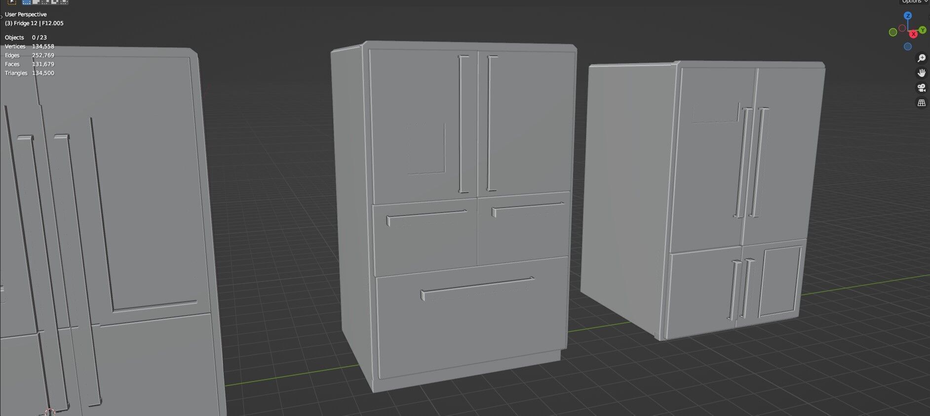Low Poly Refrigerator Pack Of 15 - Untextured Low-poly 3D model_96