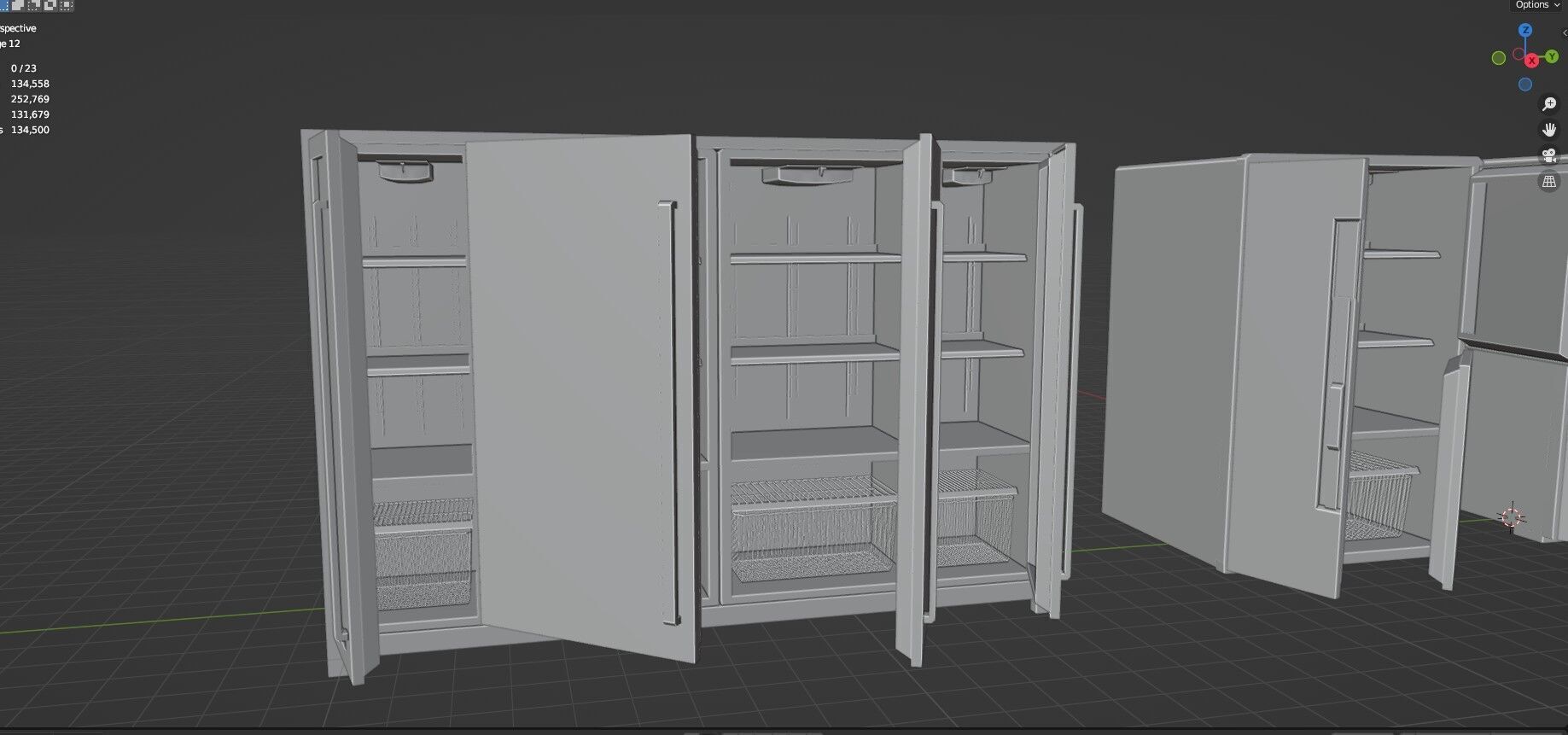 Low Poly Refrigerator Pack Of 15 - Untextured Low-poly 3D model_85